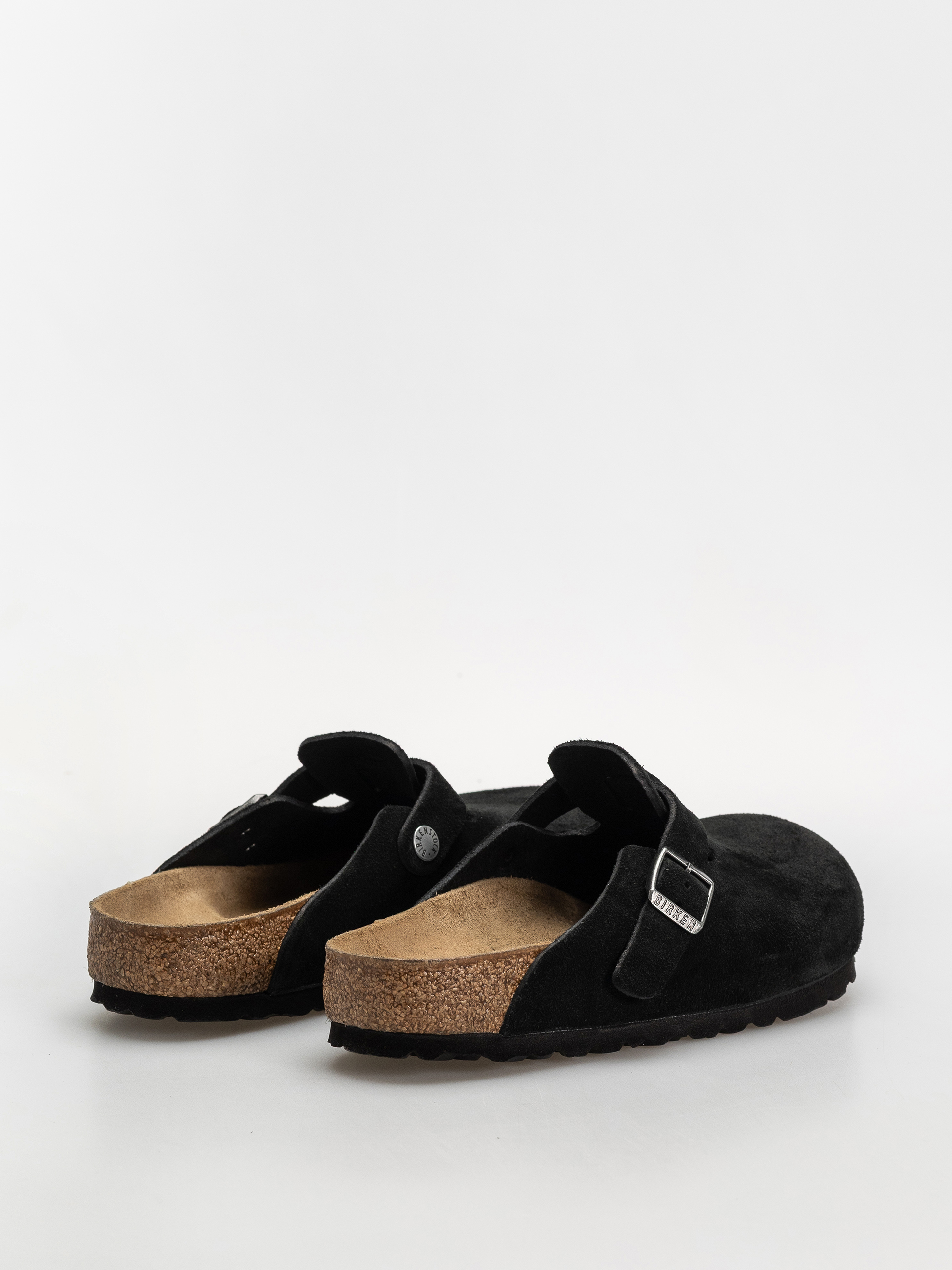 Klapki Birkenstock Boston Suede Leather Regular (black)