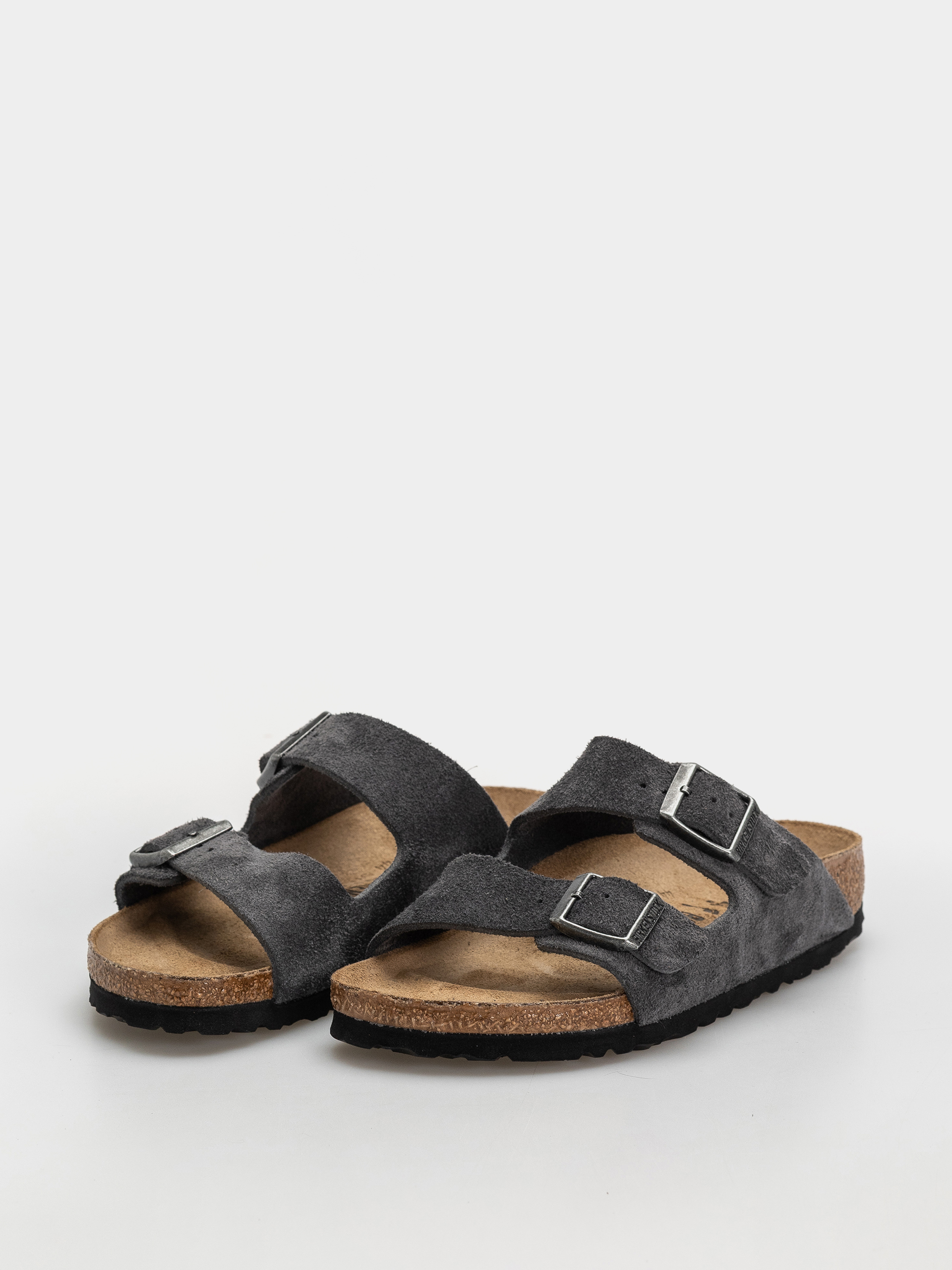 Klapki Birkenstock Arizona Suede Leather Narrow (charcoal)