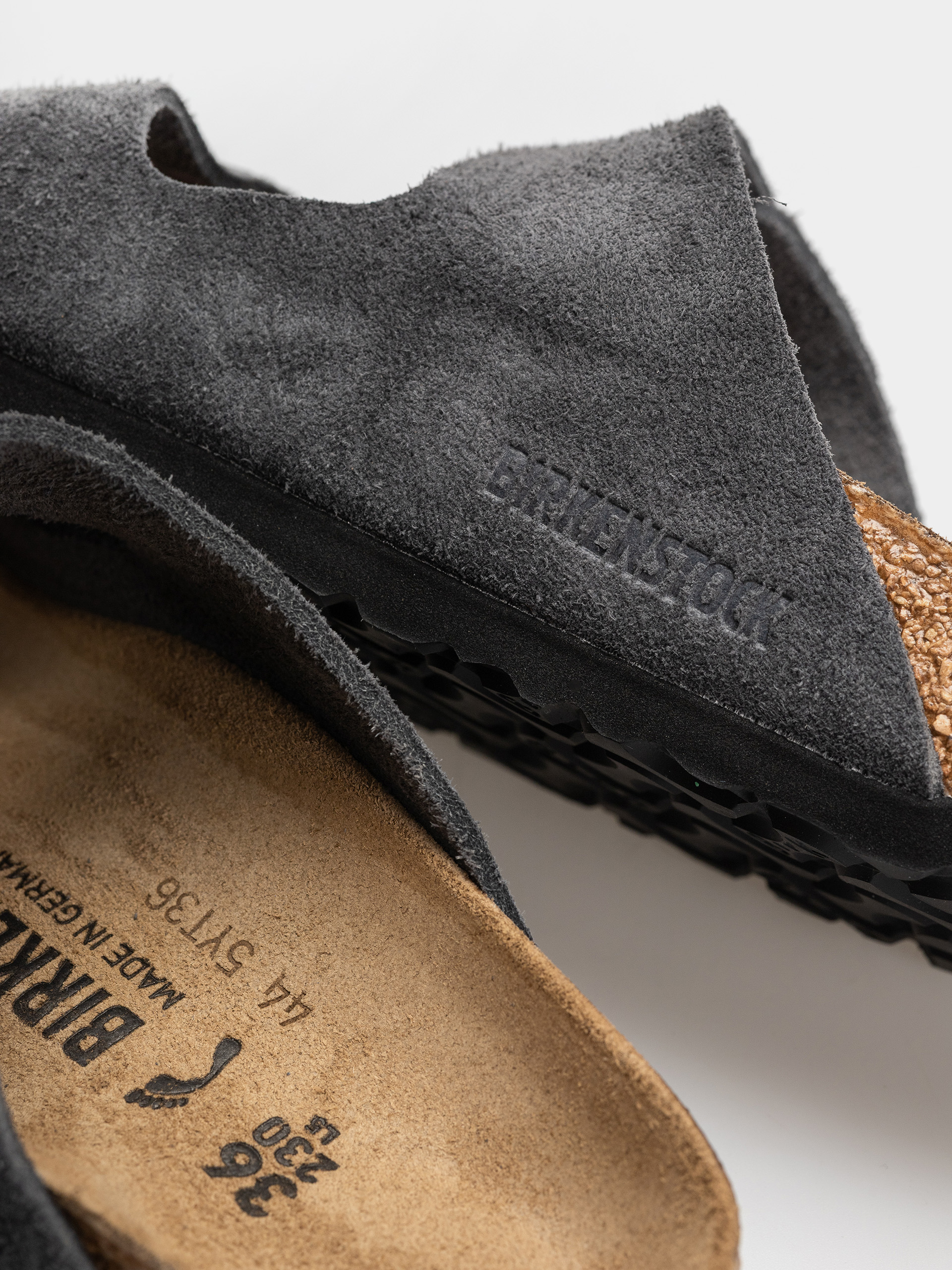 Klapki Birkenstock Arizona Suede Leather Narrow (charcoal)
