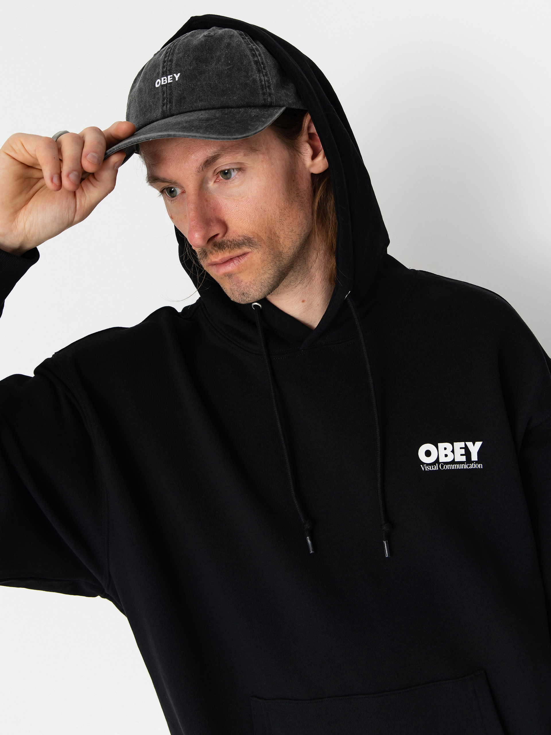 Bluza z kapturem OBEY Global Systems HD (black)