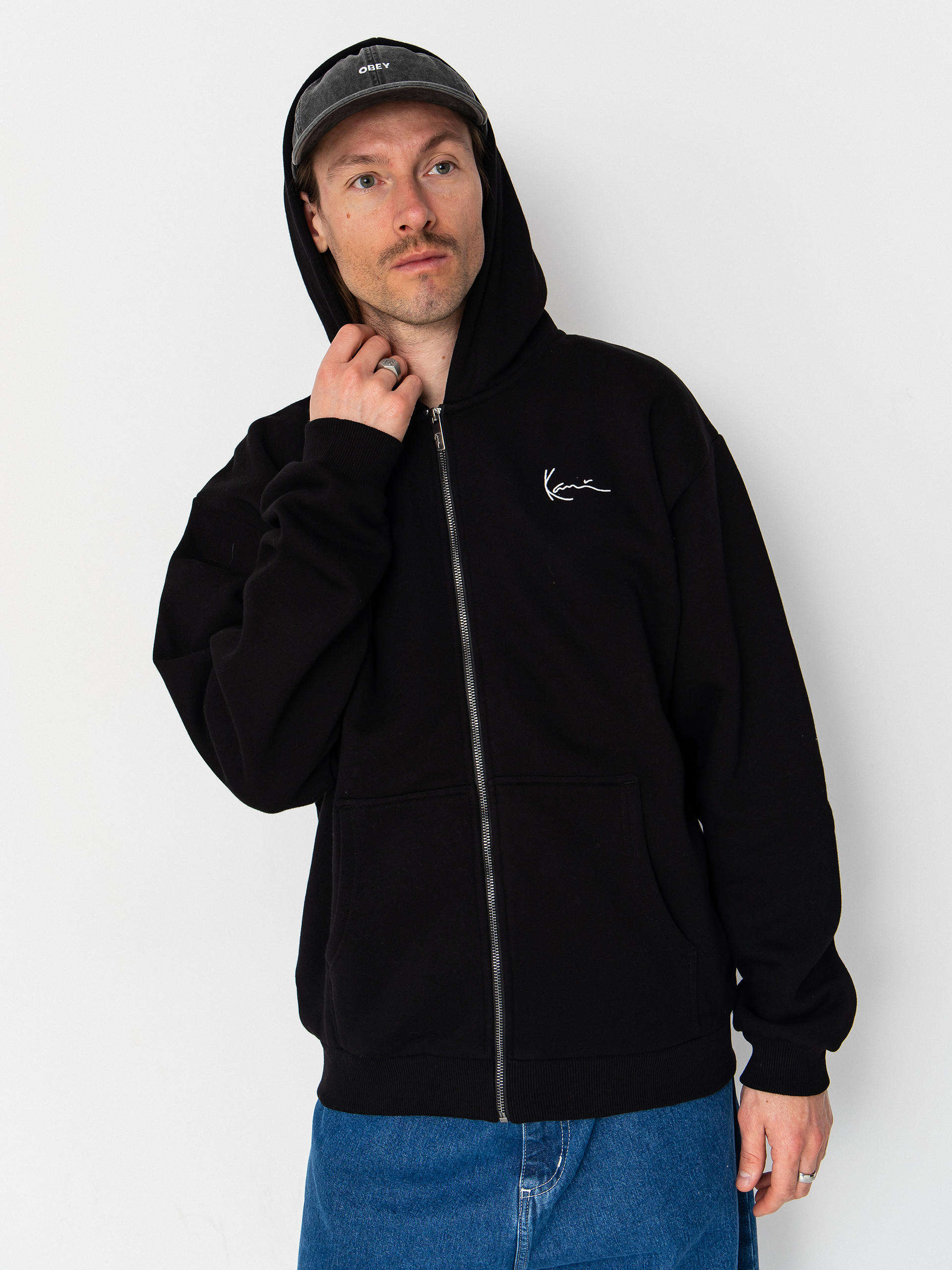 Bluza z kapturem Karl Kani Chest Signature Essential ZHD (dark grey)