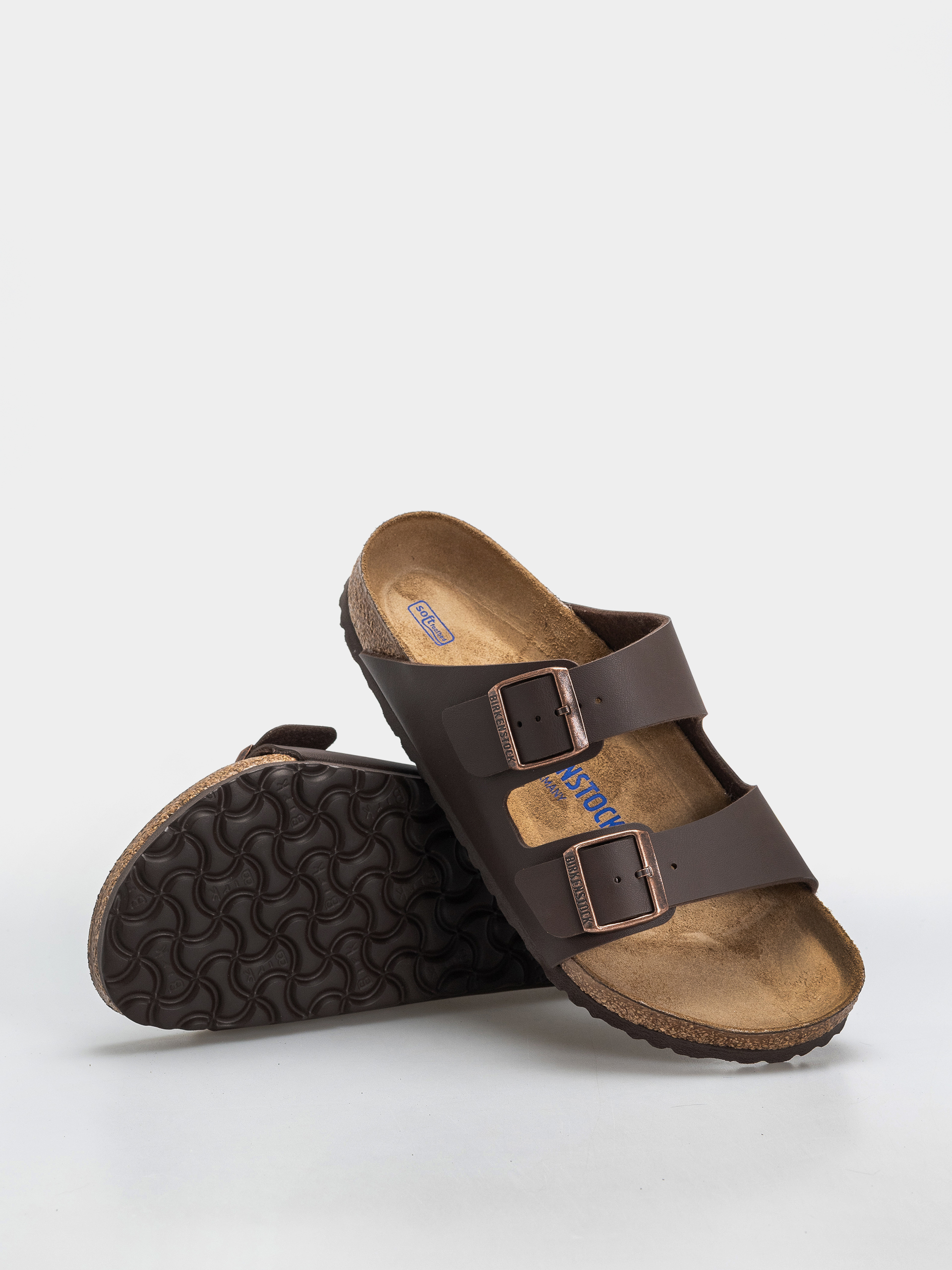 Klapki Birkenstock Arizona Soft Footbed Birko Flor Regular (dark brown)