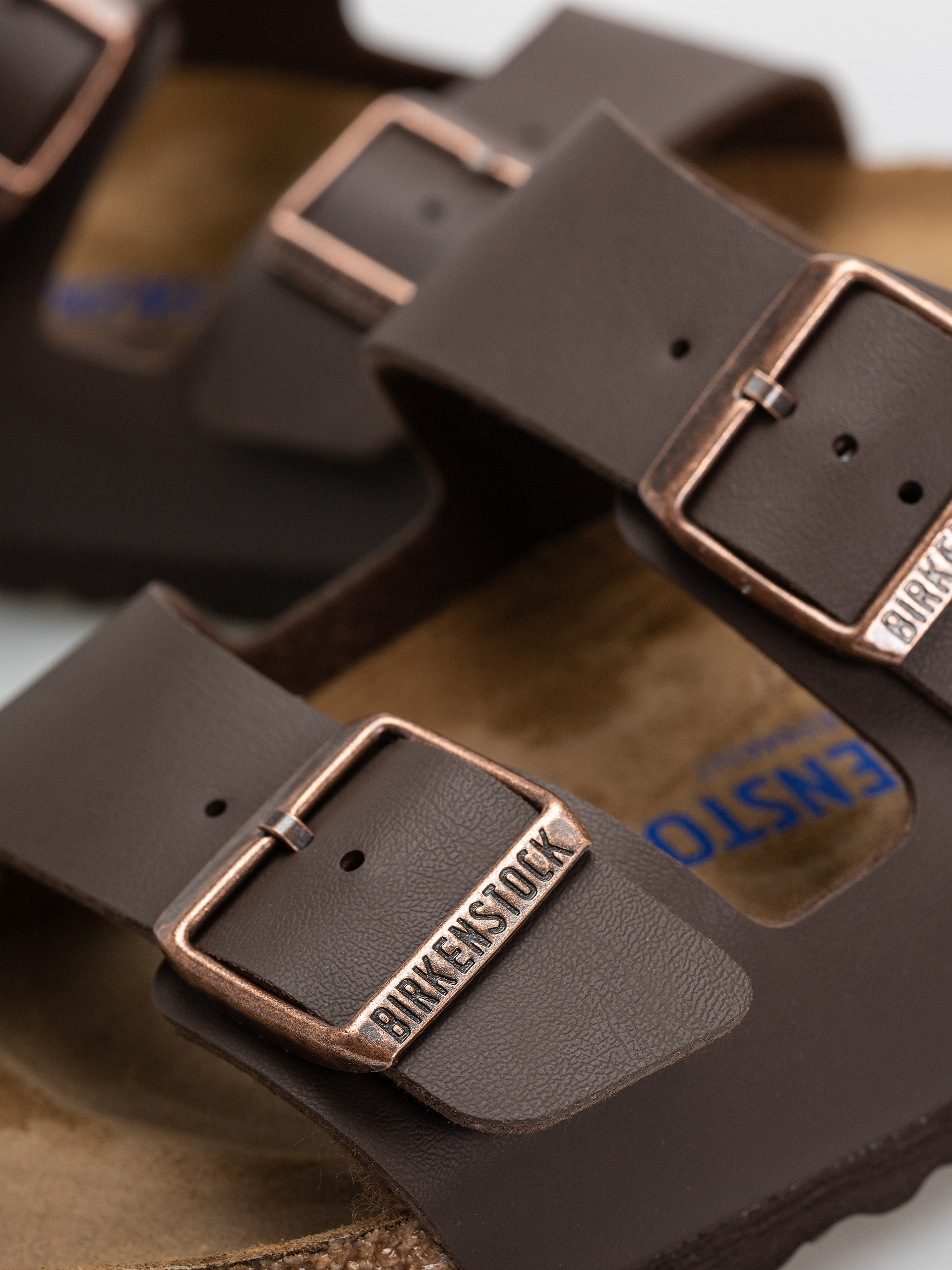 Klapki Birkenstock Arizona Soft Footbed Birko Flor Regular (dark brown)