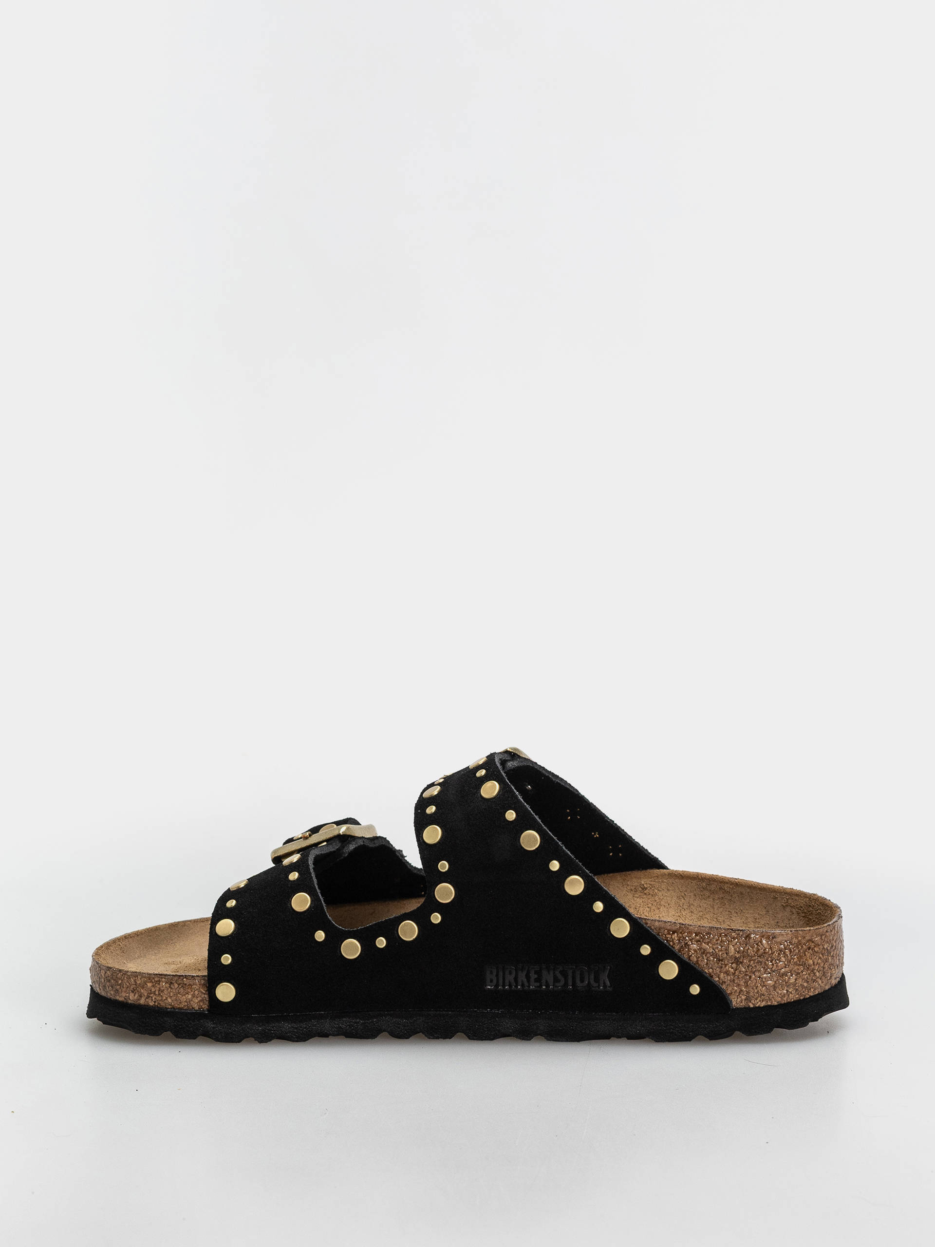 Klapki Birkenstock Arizona Rivets Suede Leather Narrow Wmn (black)
