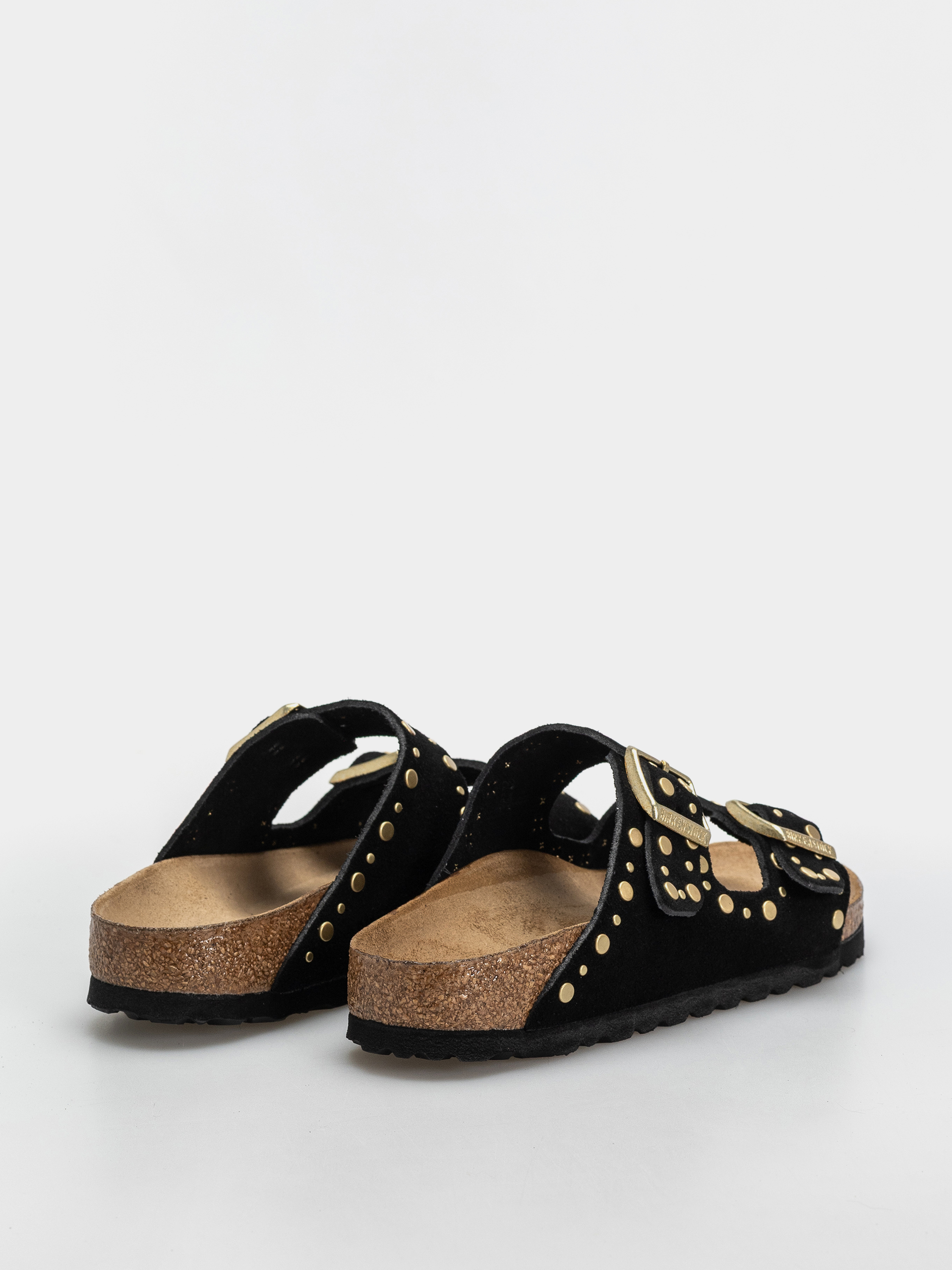 Klapki Birkenstock Arizona Rivets Suede Leather Narrow Wmn (black)
