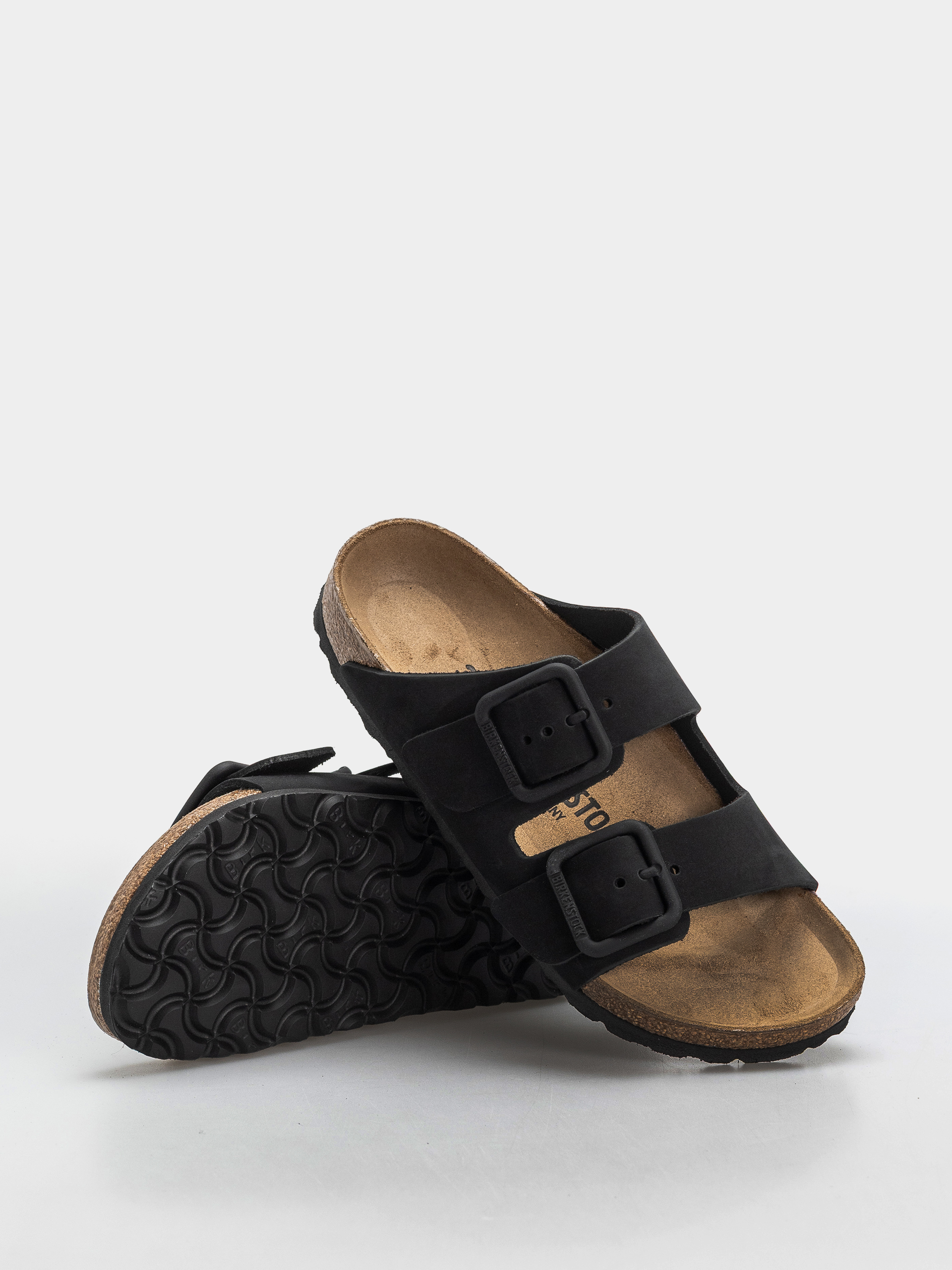 Klapki Birkenstock Arizona Wire Buckle Nubuck Leather Narrow (black)