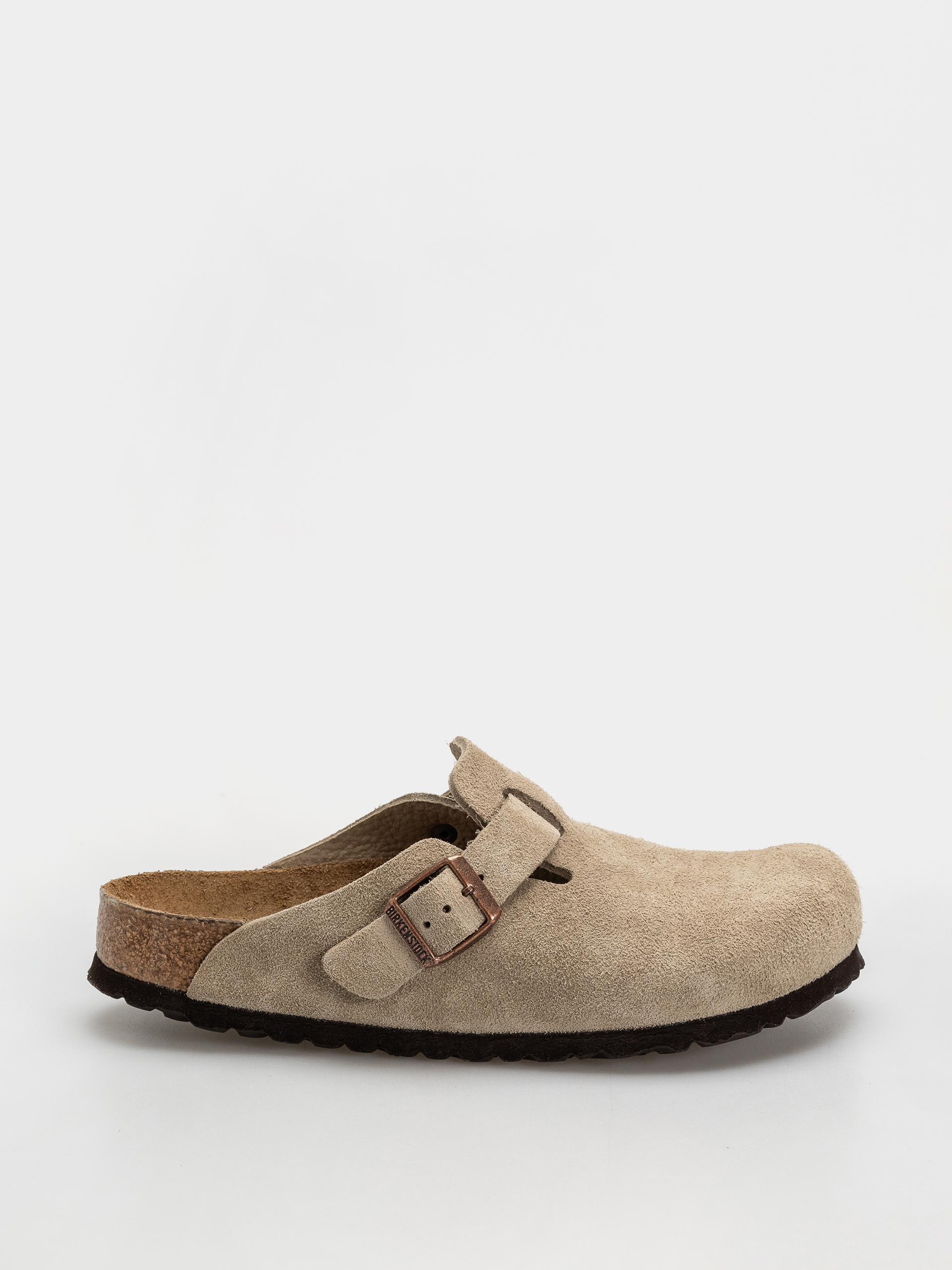 Klapki Birkenstock Boston Soft Footbed Suede Leather Regular (taupe)