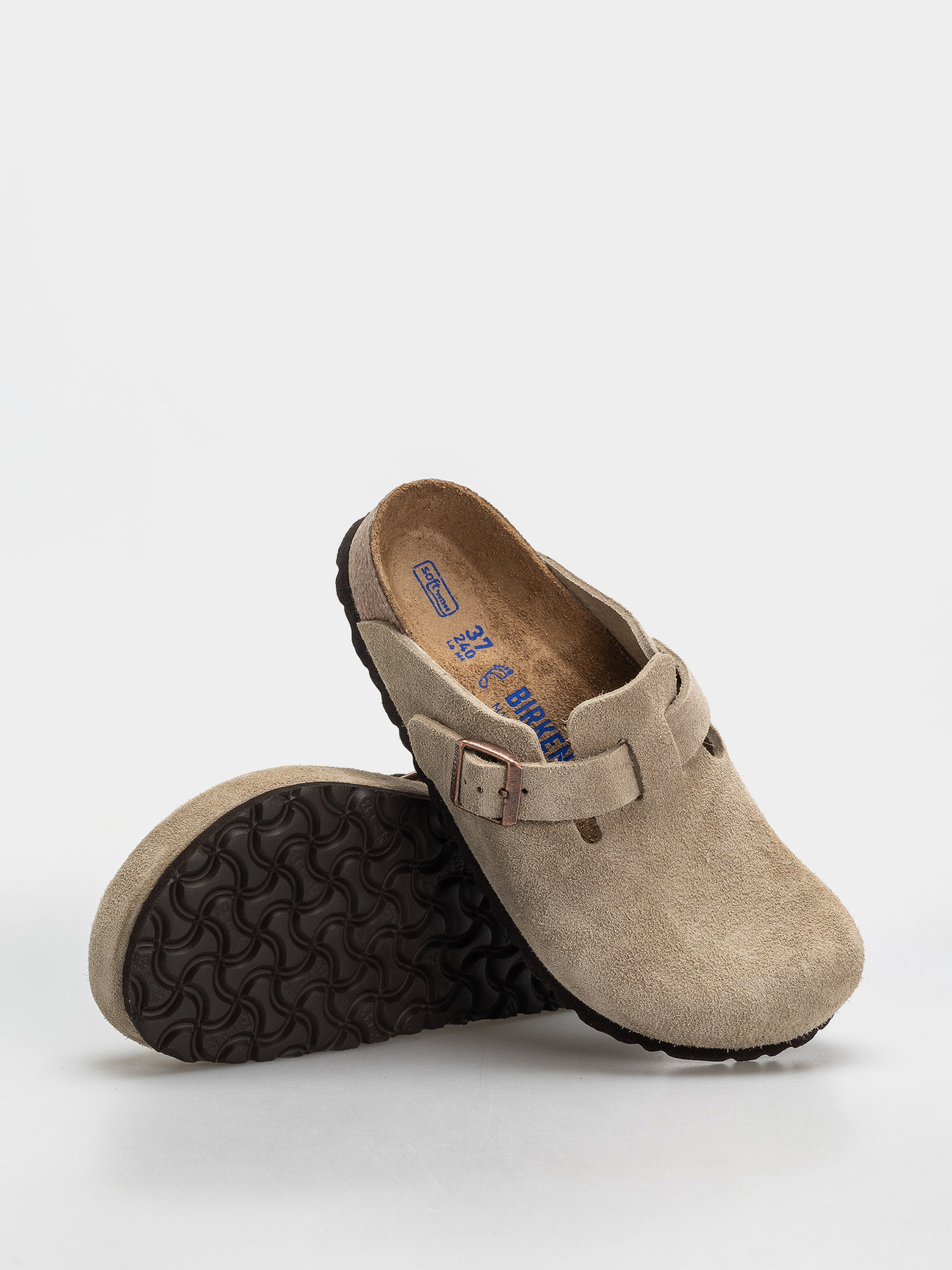 Klapki Birkenstock Boston SFB Suede Leather Regular (taupe)
