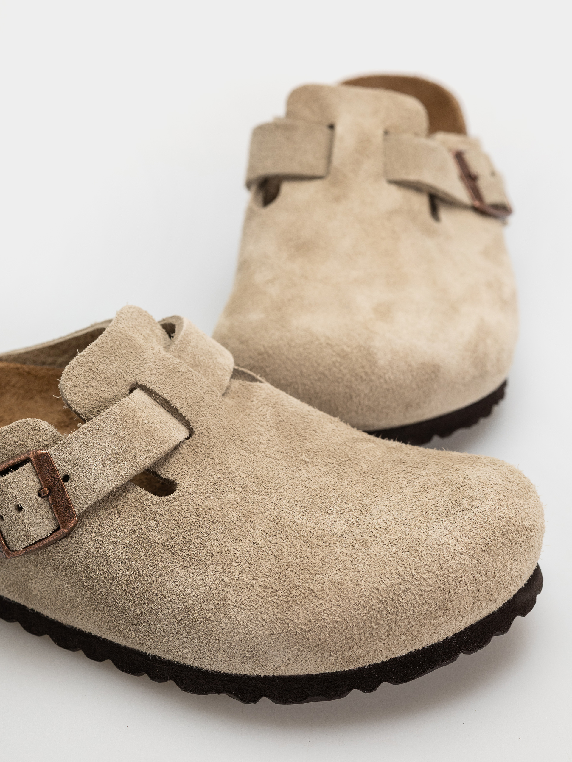 Klapki Birkenstock Boston SFB Suede Leather Regular (taupe)