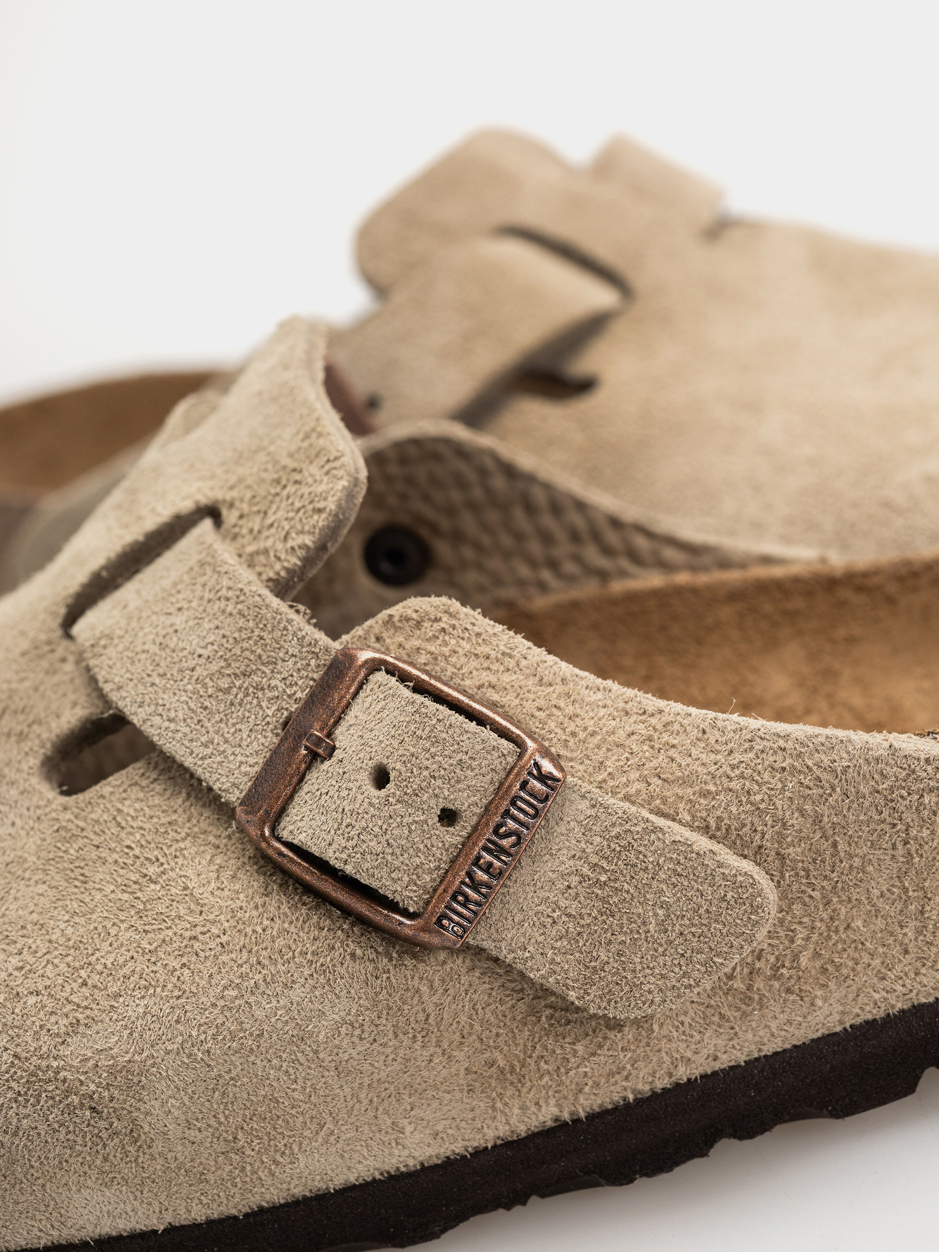 Klapki Birkenstock Boston SFB Suede Leather Regular (taupe)