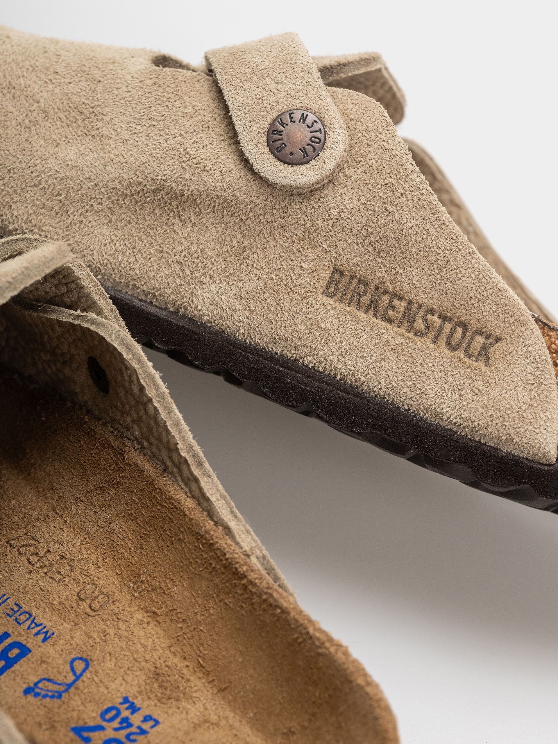 Klapki Birkenstock Boston SFB Suede Leather Regular (taupe)