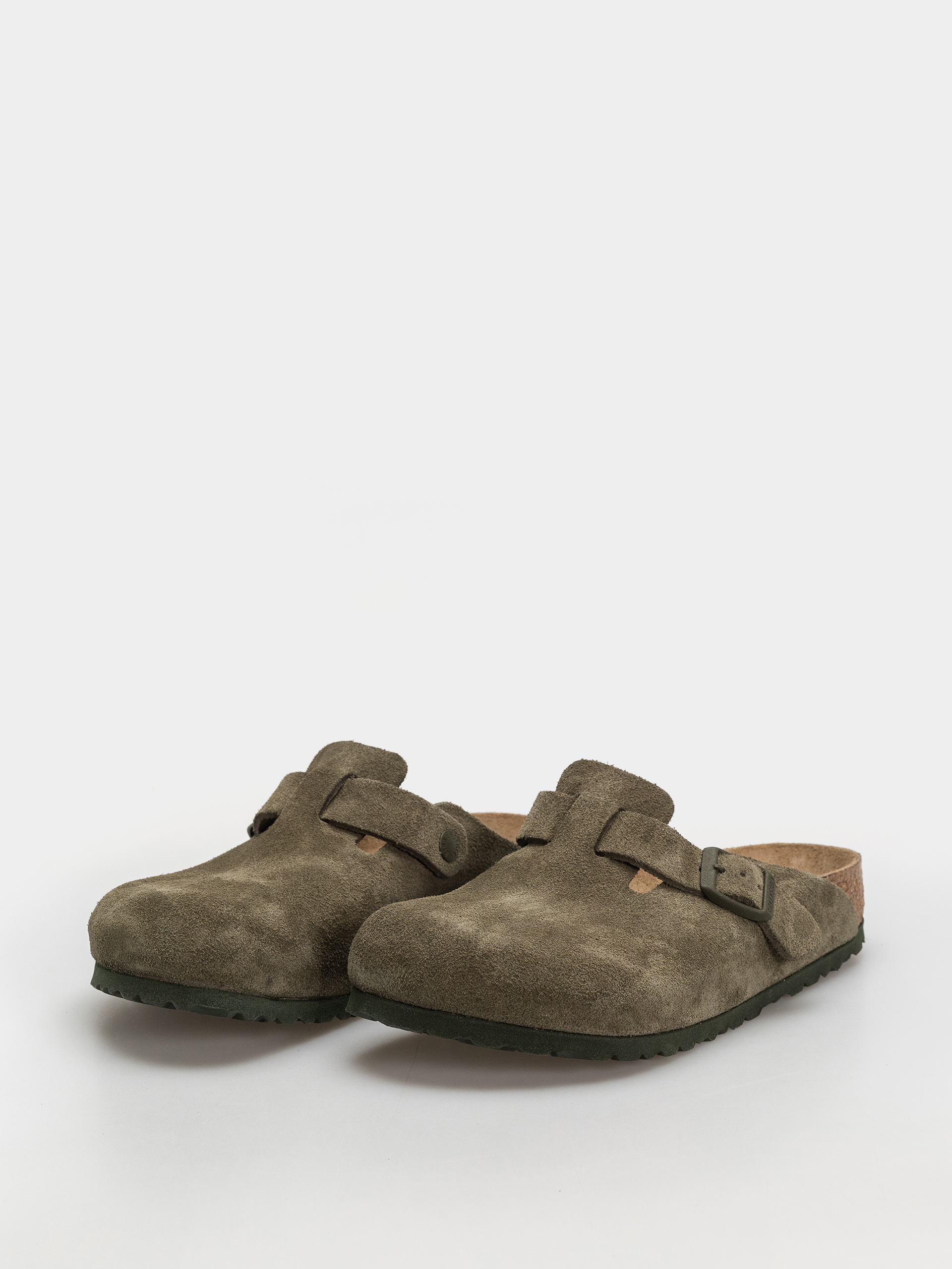 Klapki Birkenstock Boston Suede Leather Regular (thyme)