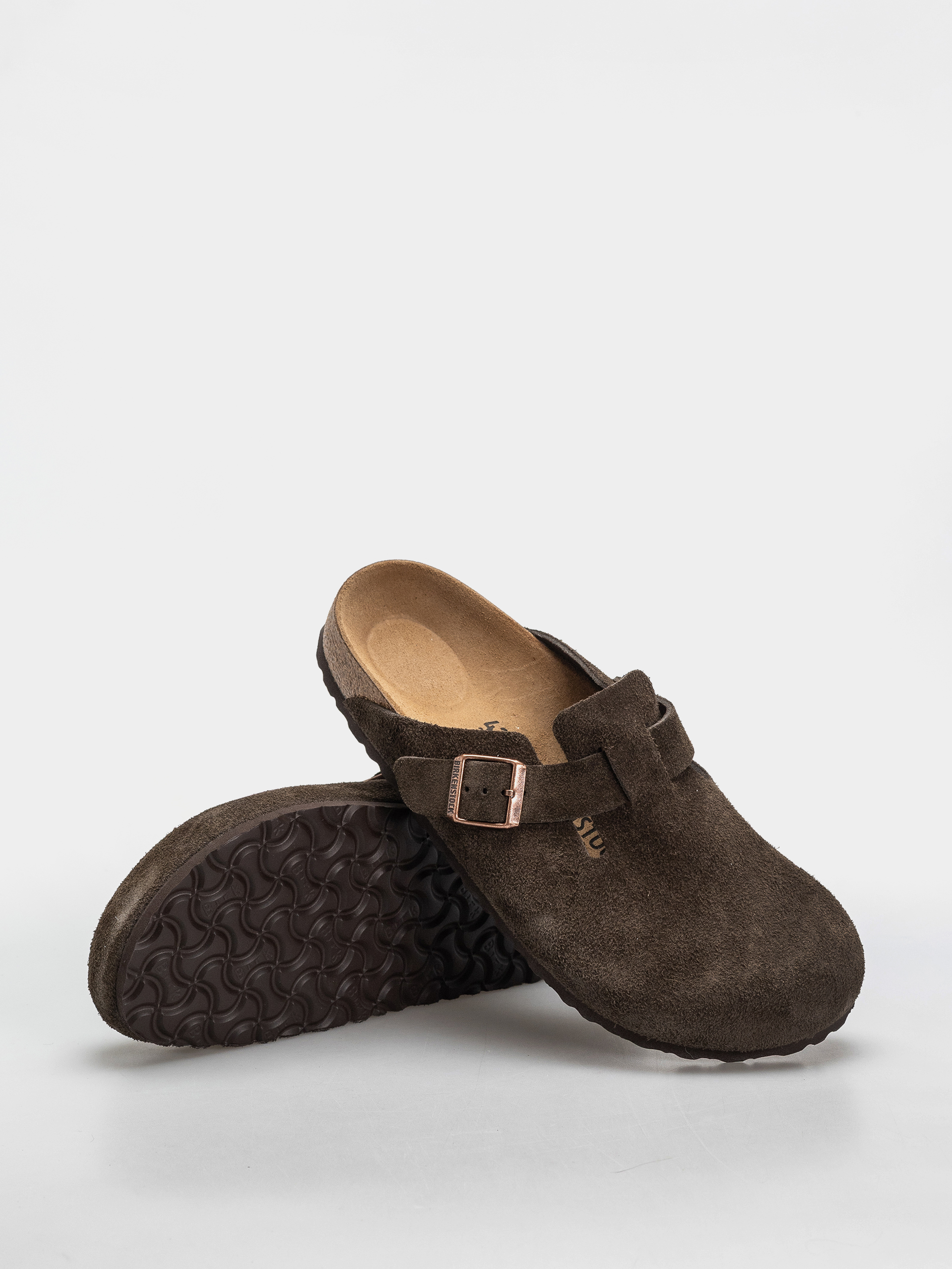 Klapki Birkenstock Boston Suede Leather Narrow (mocca)
