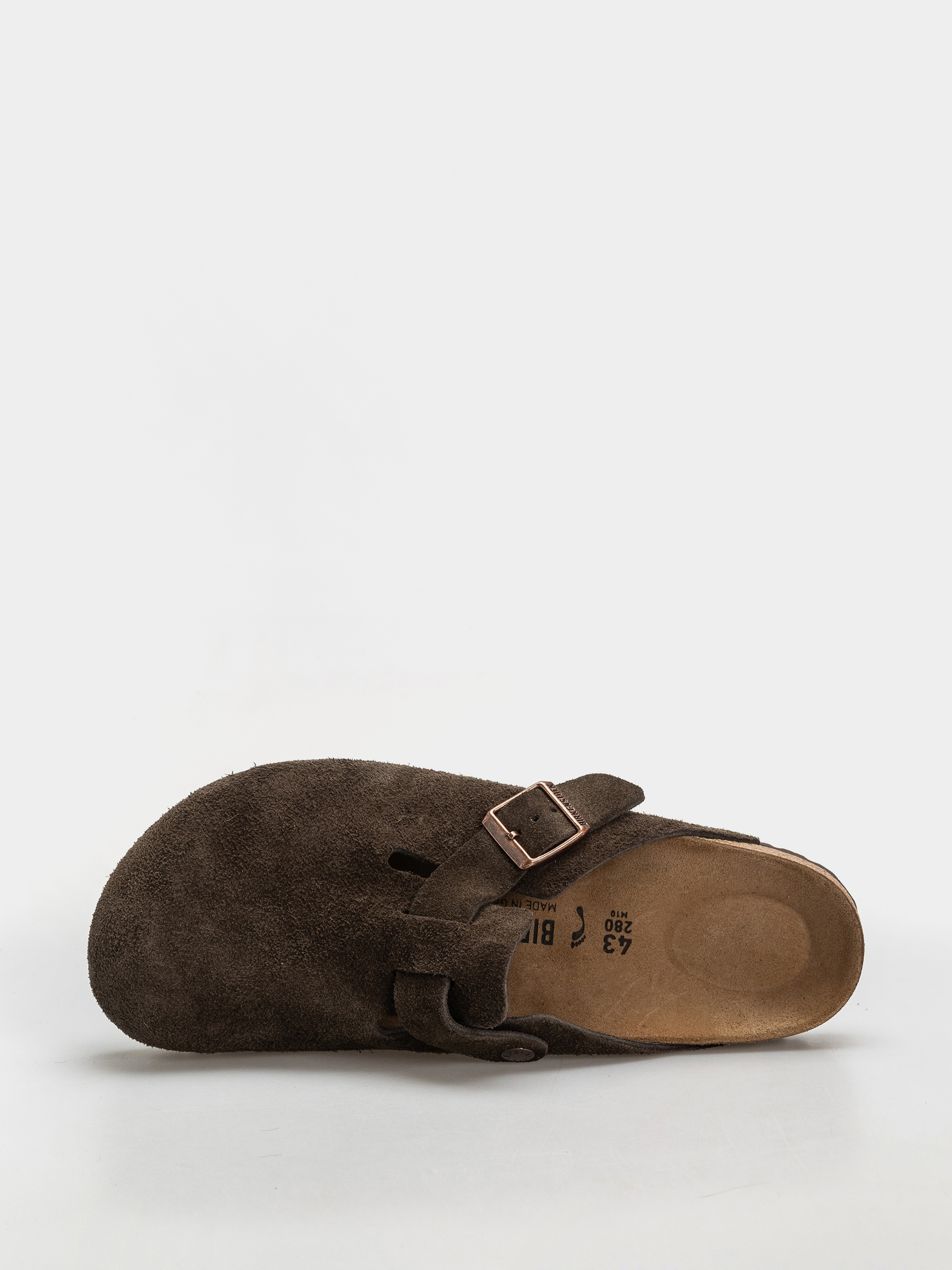 Klapki Birkenstock Boston Suede Leather Narrow (mocca)