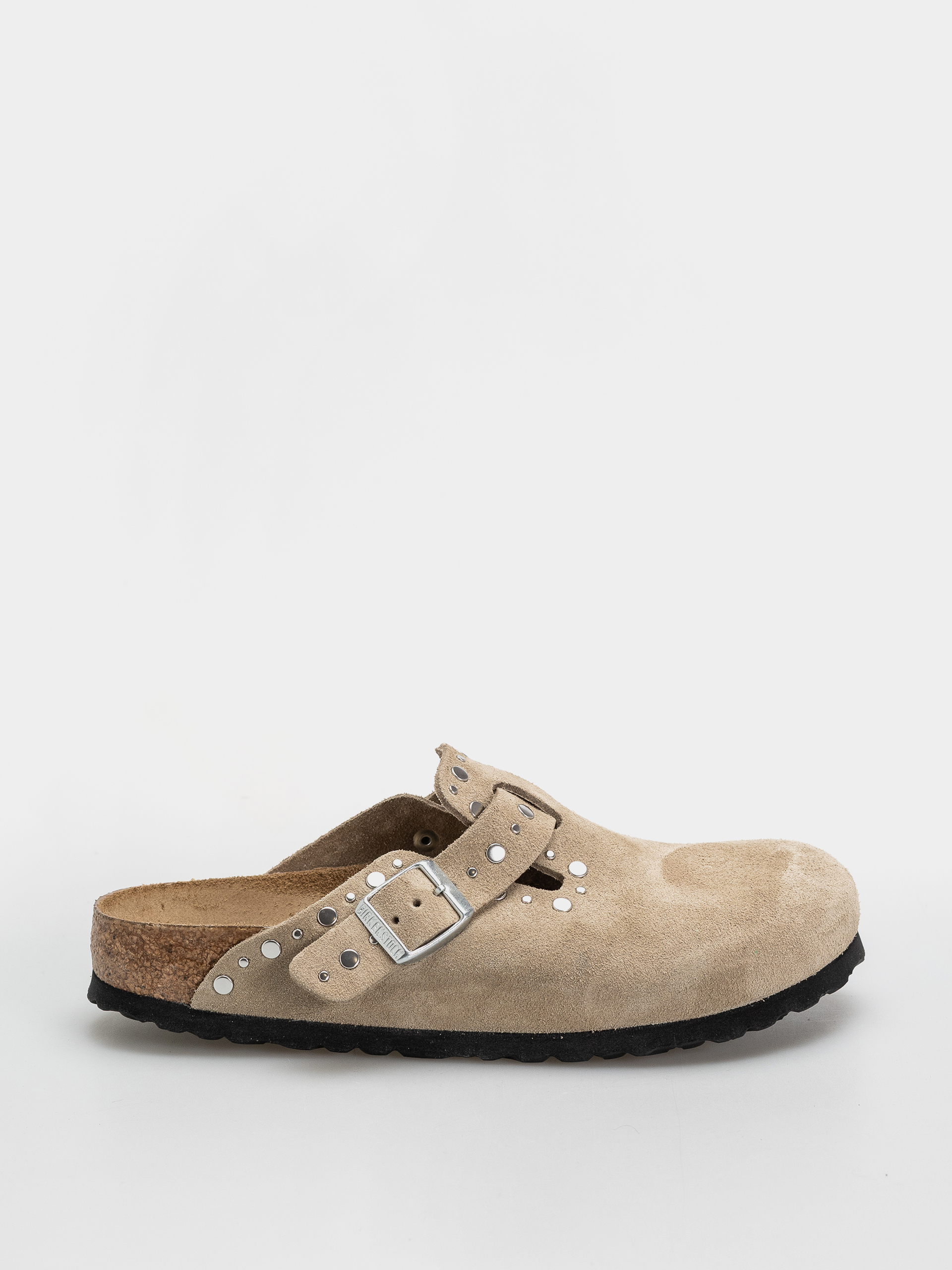 Klapki Birkenstock Boston Rivets Suede Leather Narrow Wmn (taupe)