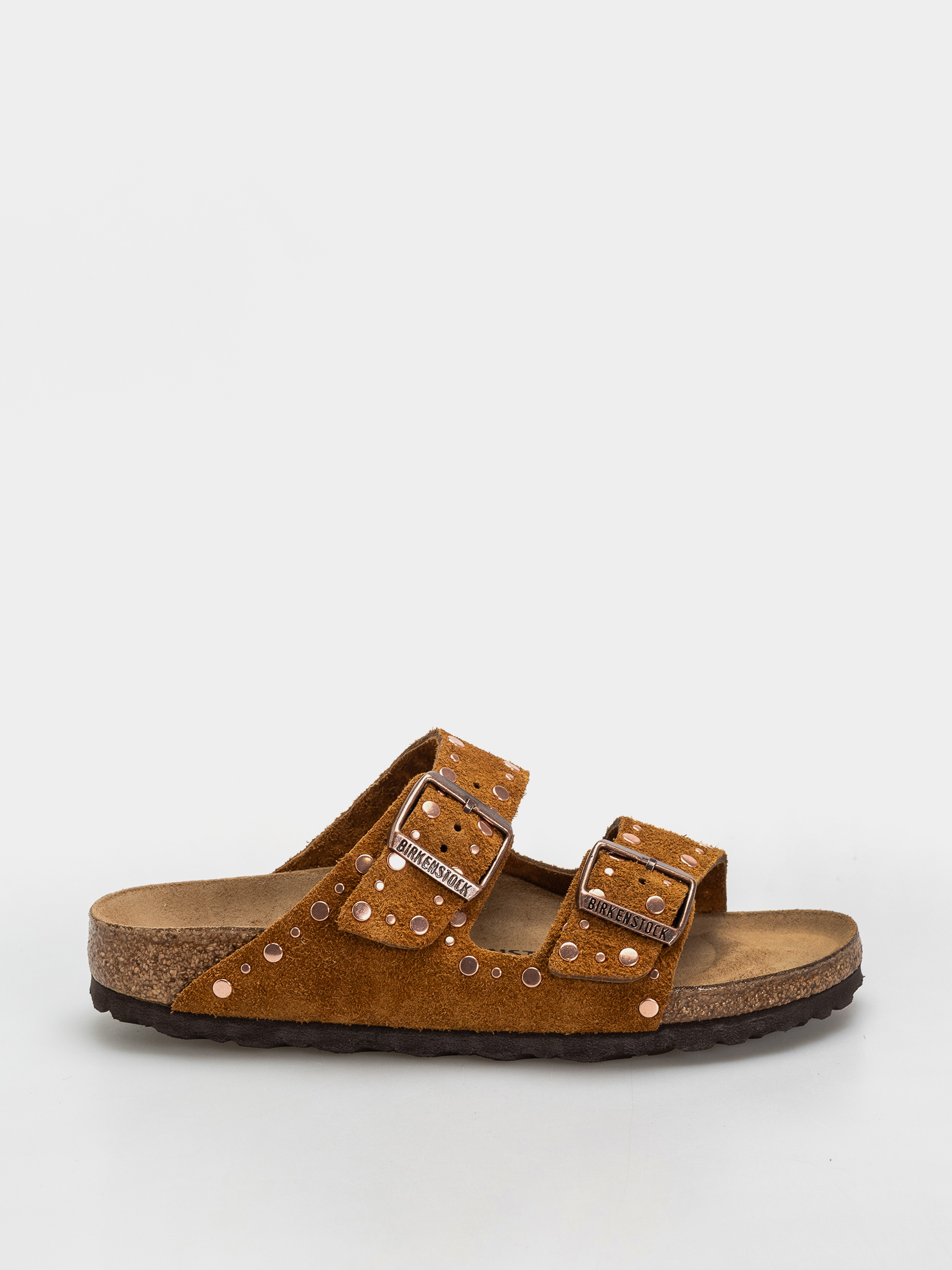 Klapki Birkenstock Arizona Rivets Suede Leather Narrow Wmn (mink)