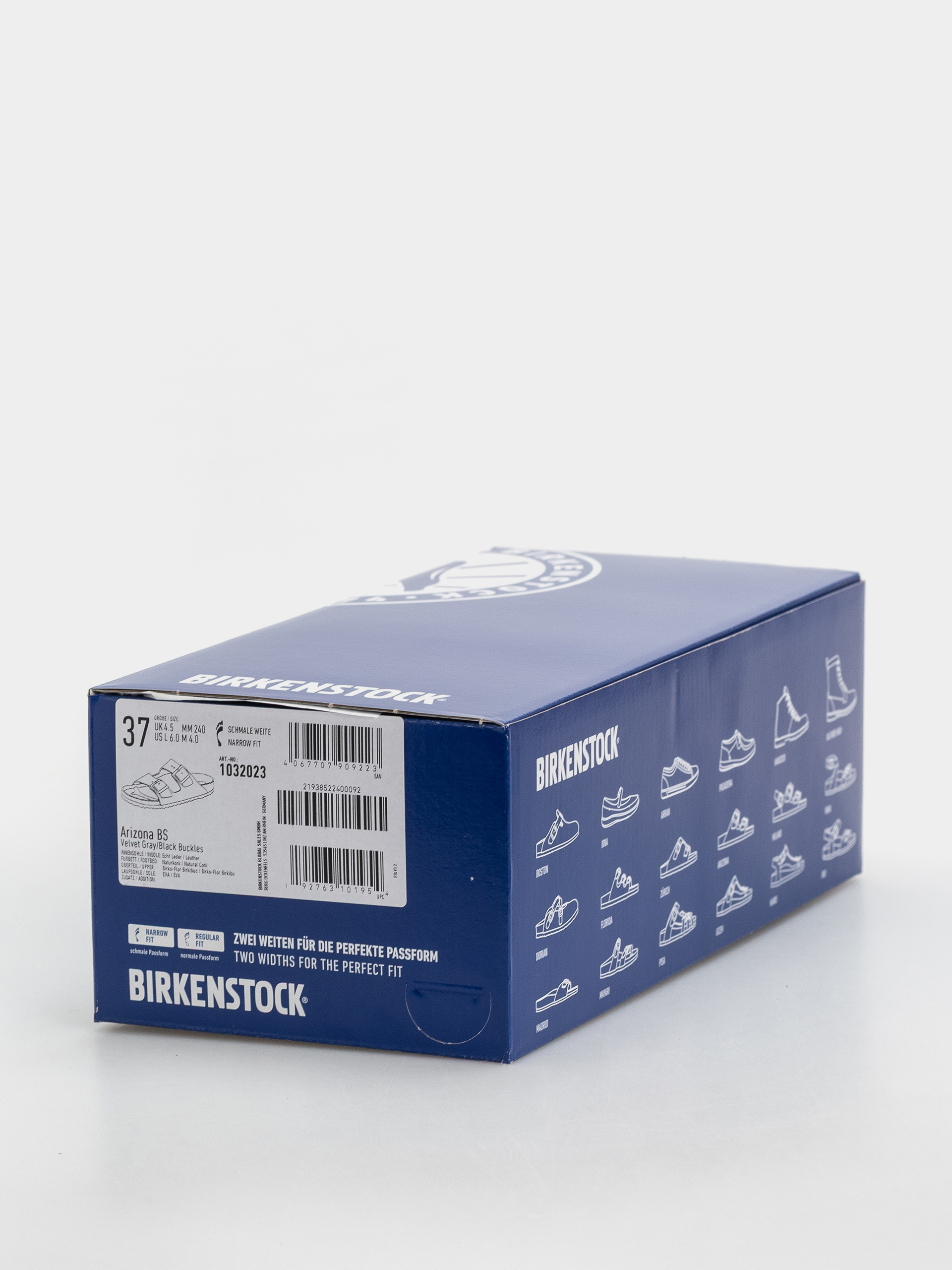 Klapki Birkenstock Arizona Birkibuc Narrow (velvet gray/black)