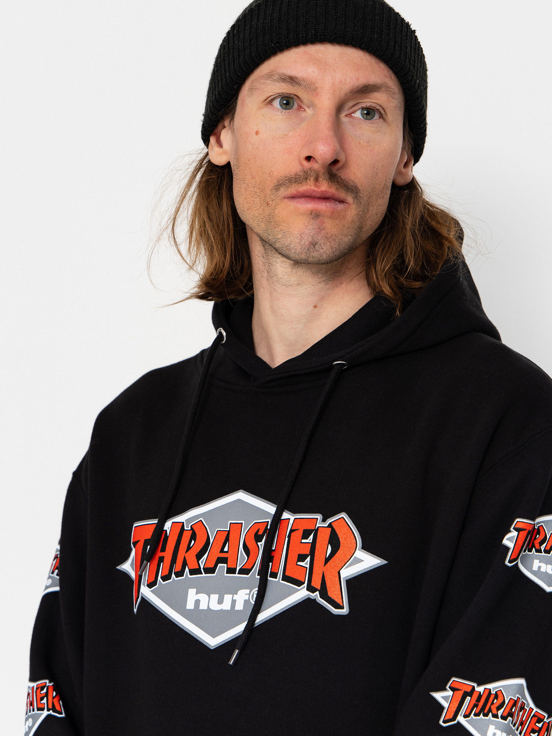 Bluza z kapturem HUF X Thrasher Logo HD (black)