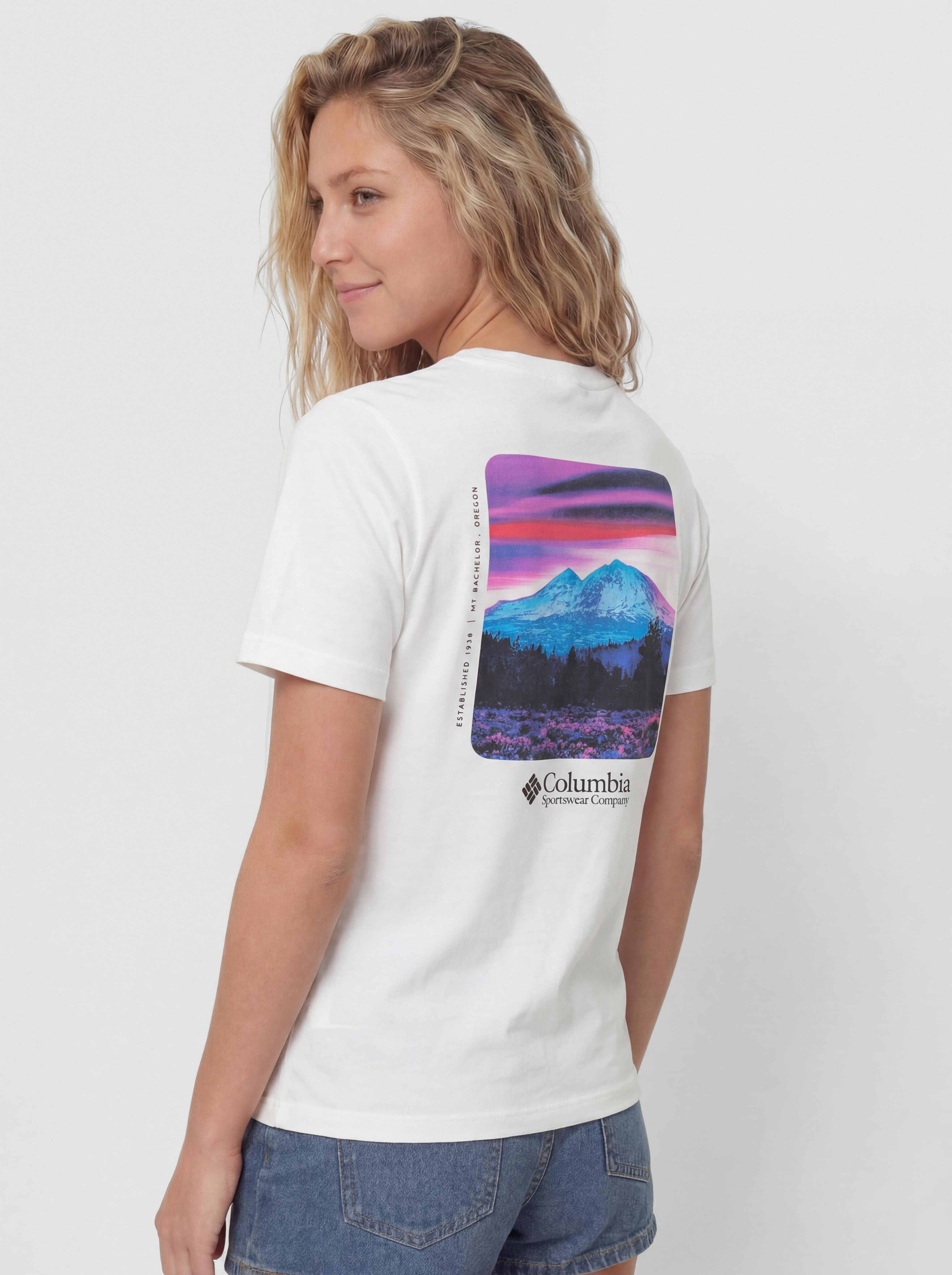 T-shirt Columbia CSC Heavyweight Graphic Wmn (white/hoodscape)