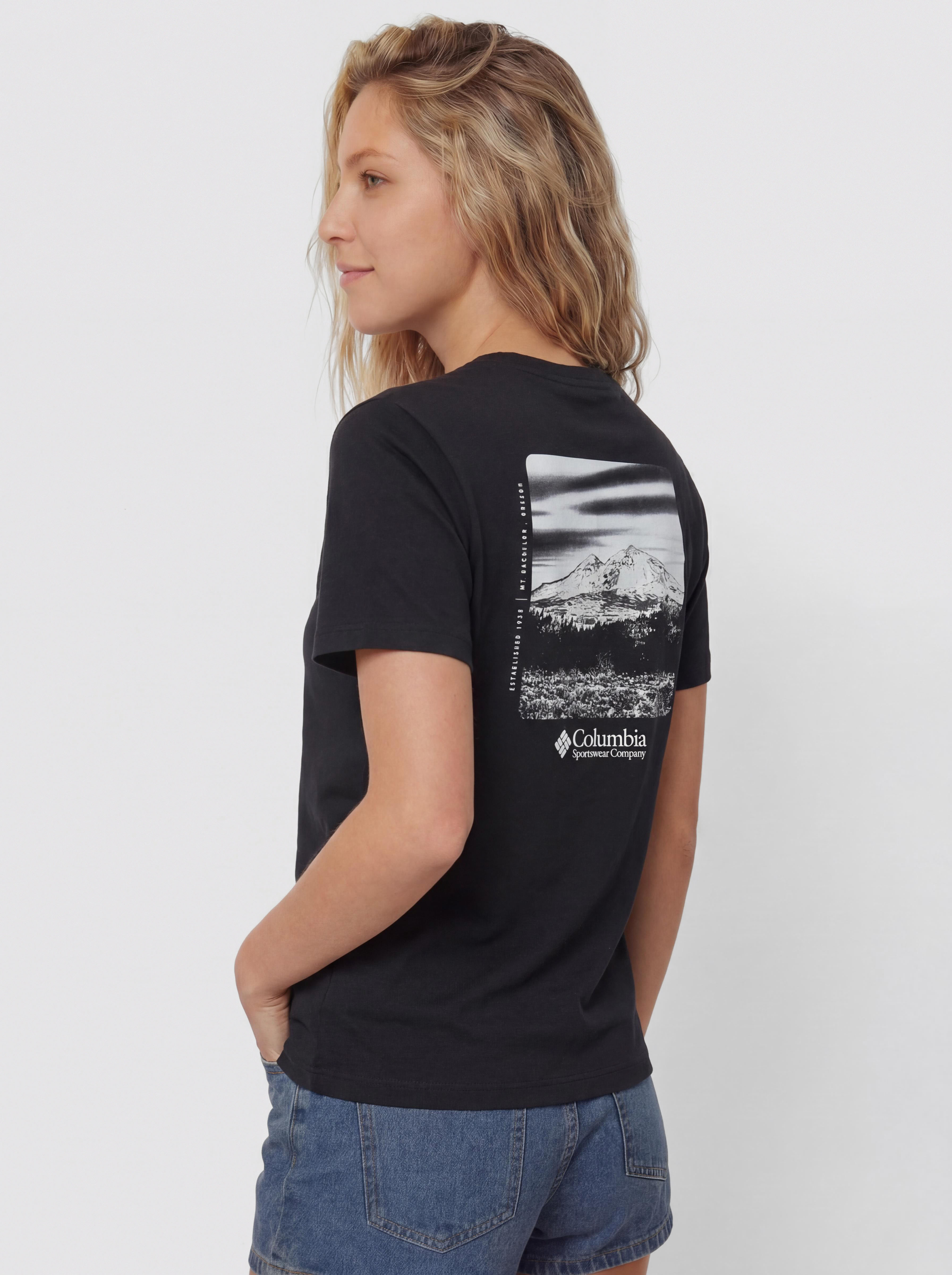 T-shirt Columbia CSC Heavyweight Graphic Wmn (black/hoodscape)