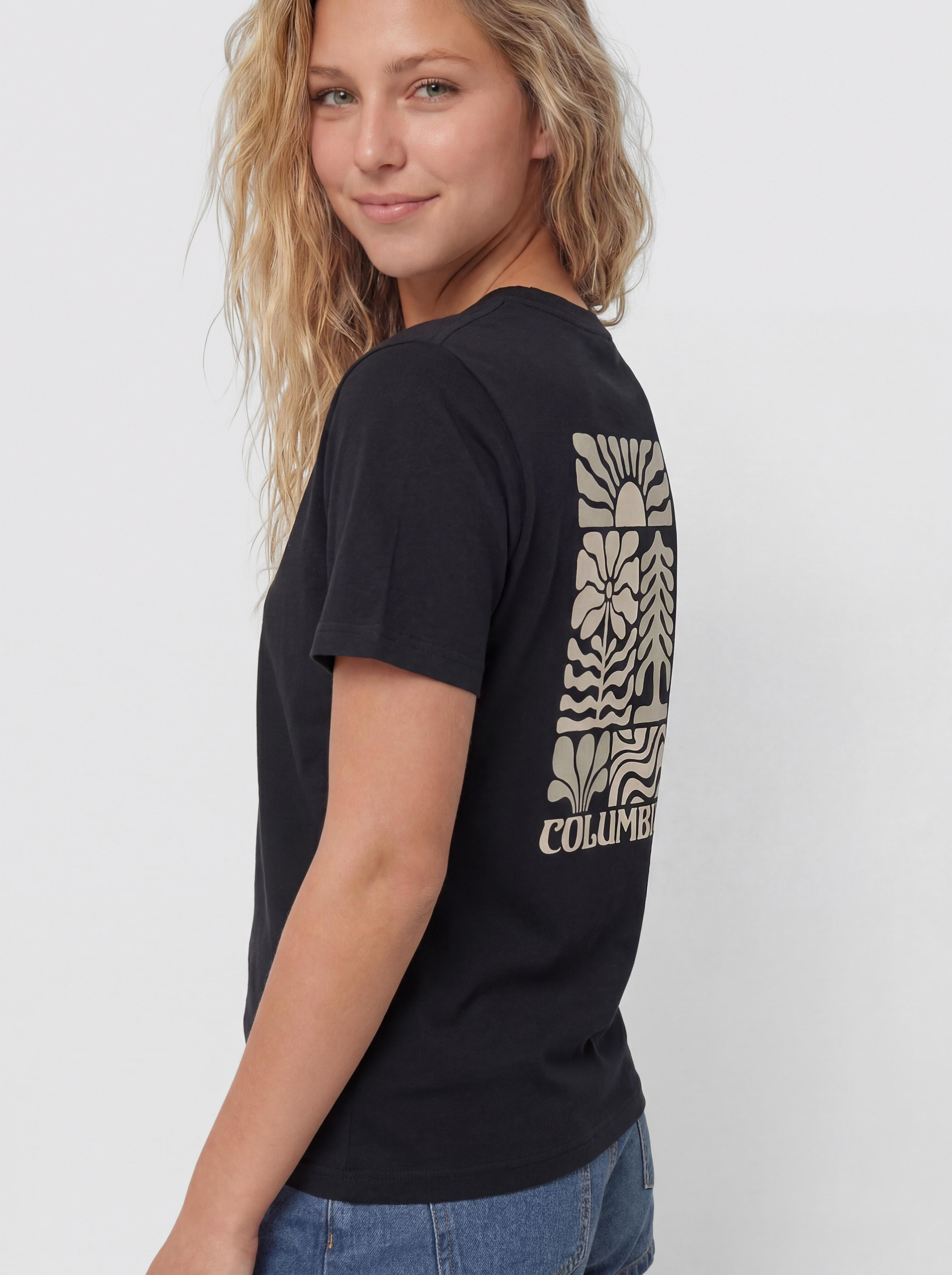T-shirt Columbia Rolling Bend Graphic Oversized Wmn (black/floral groove)