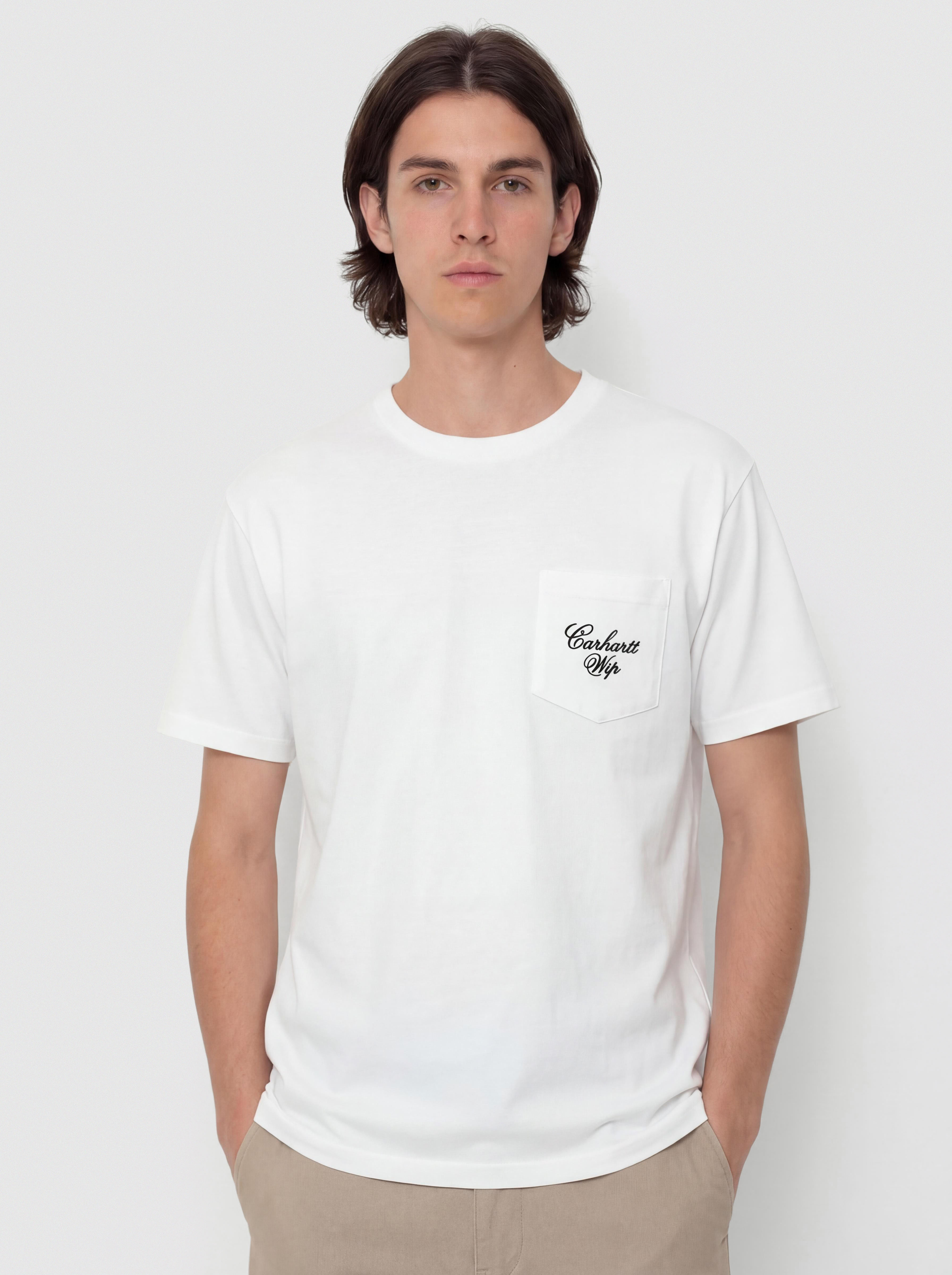 T-shirt Carhartt WIP Longhand Pocket (white/black)