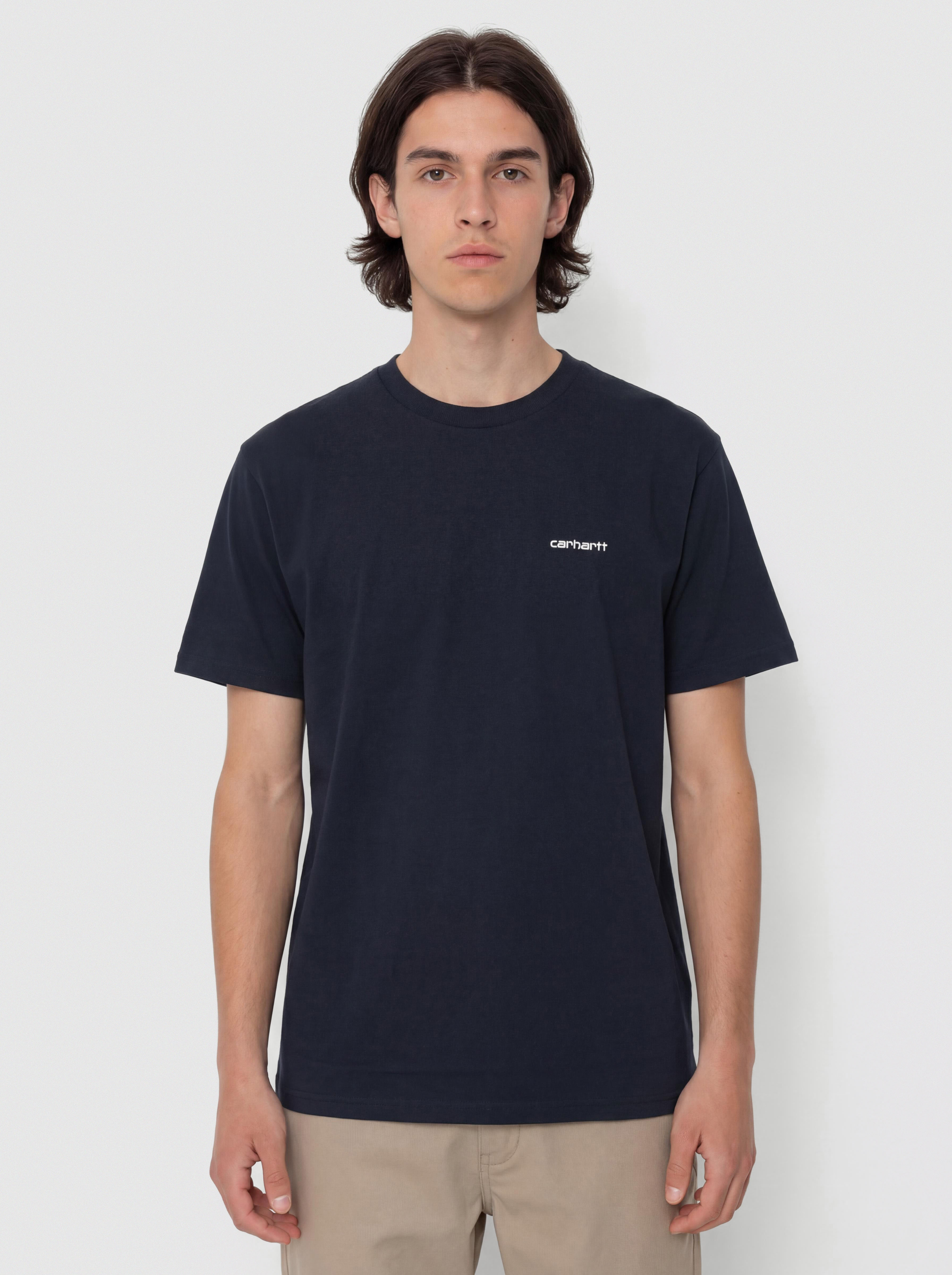 T-shirt Carhartt WIP Script Embroidery (deep night/white)