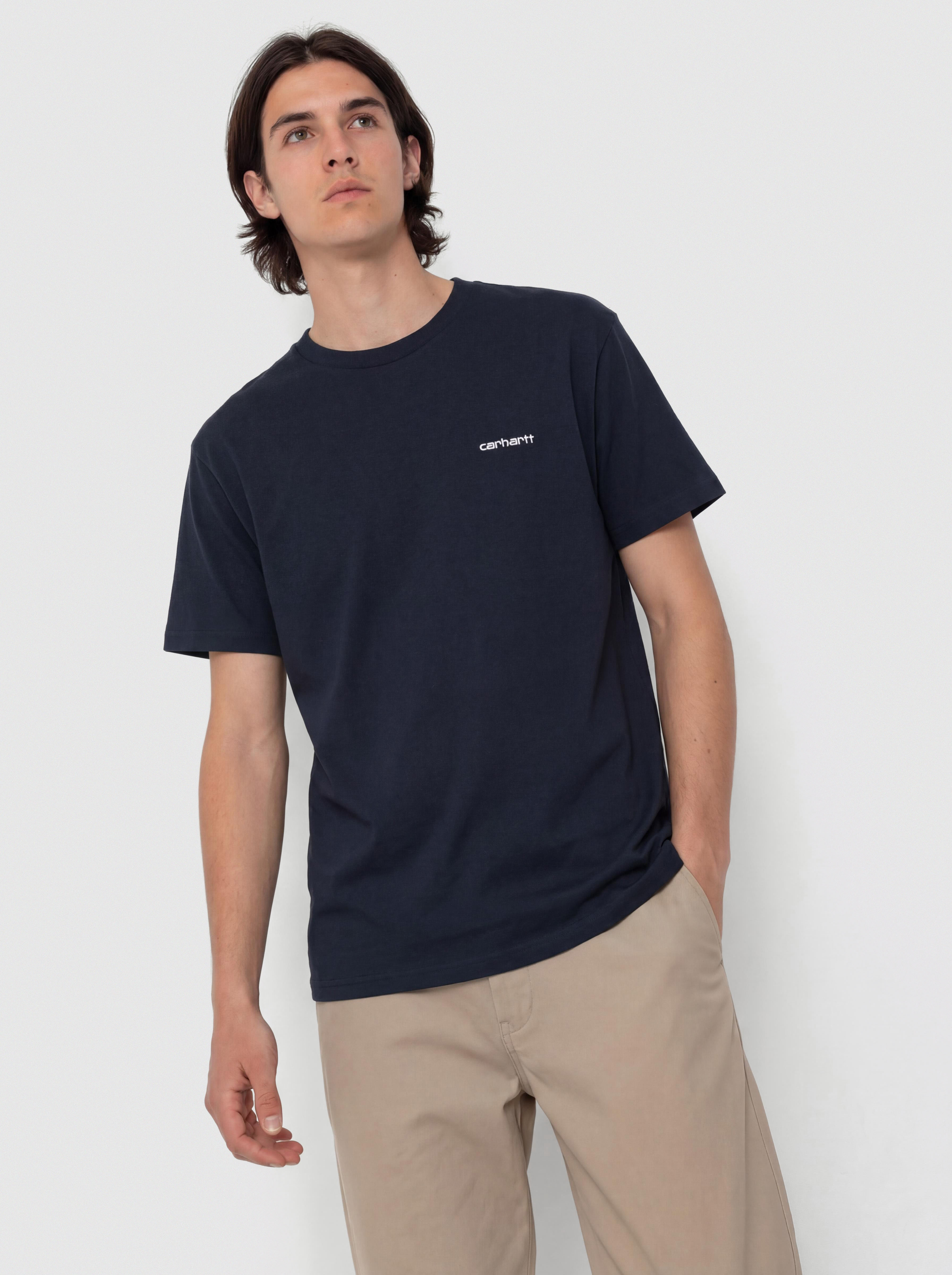 T-shirt Carhartt WIP Script Embroidery (deep night/white)