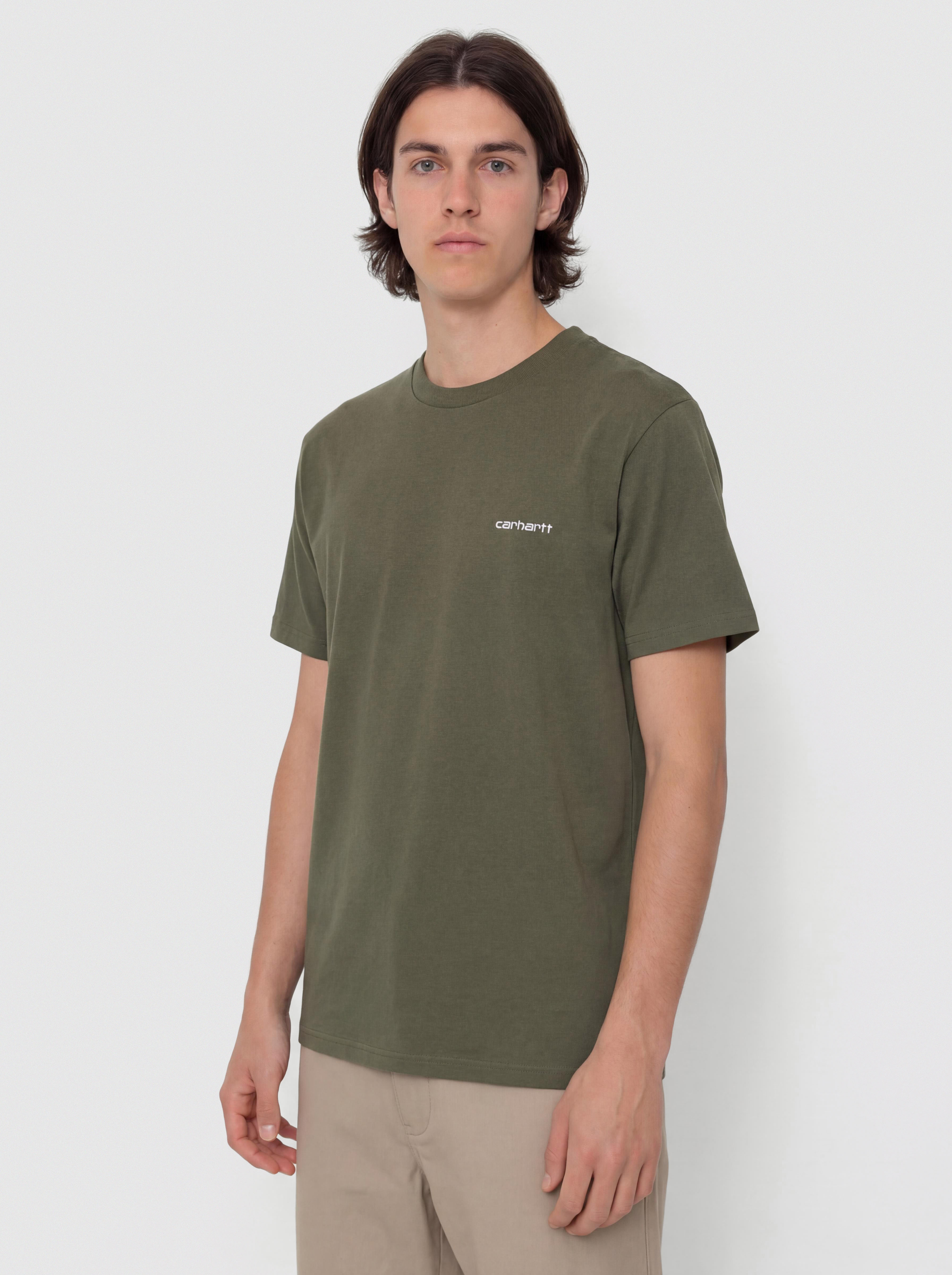 T-shirt Carhartt WIP Script Embroidery (leaf/white)