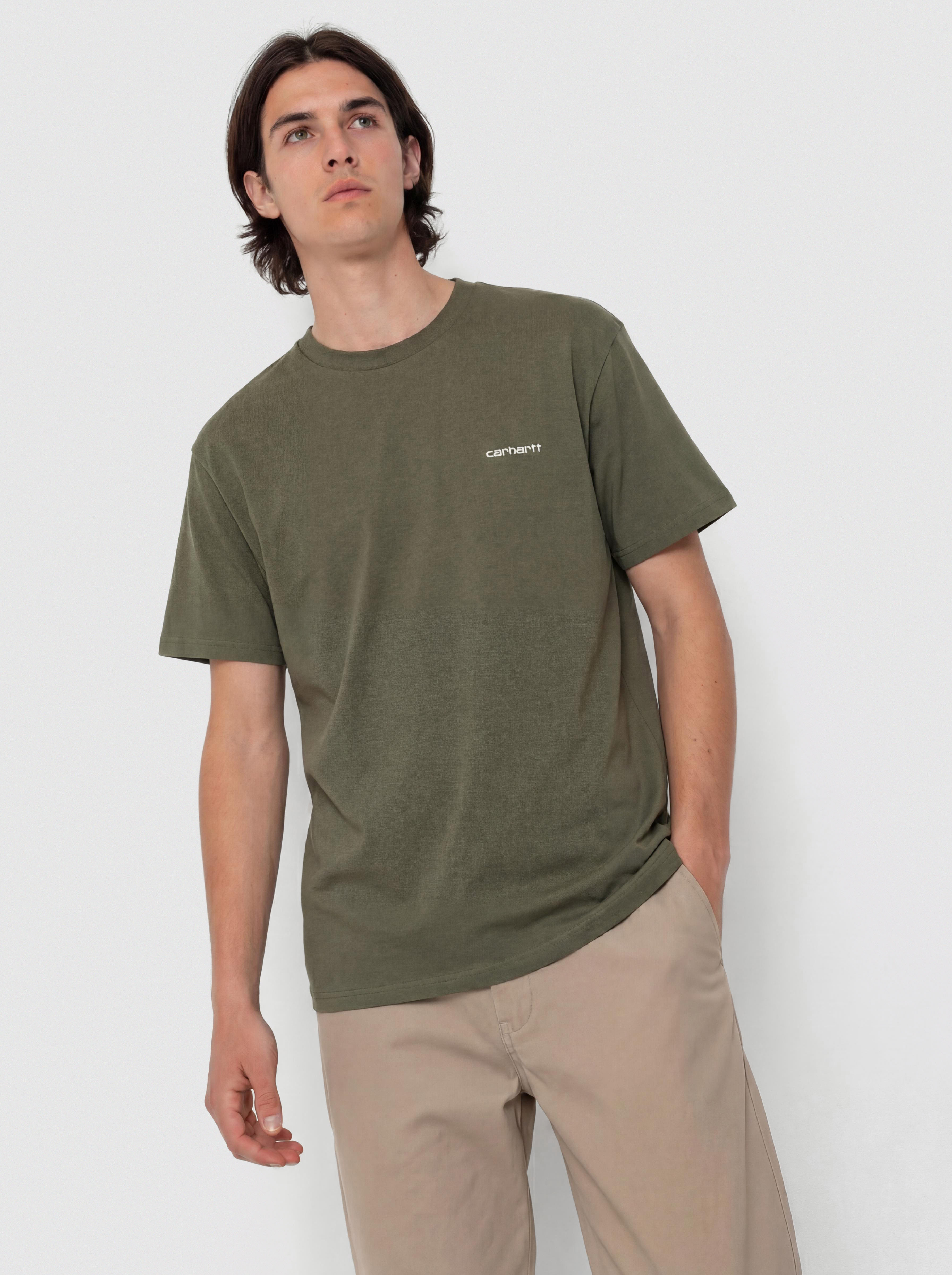 T-shirt Carhartt WIP Script Embroidery (leaf/white)
