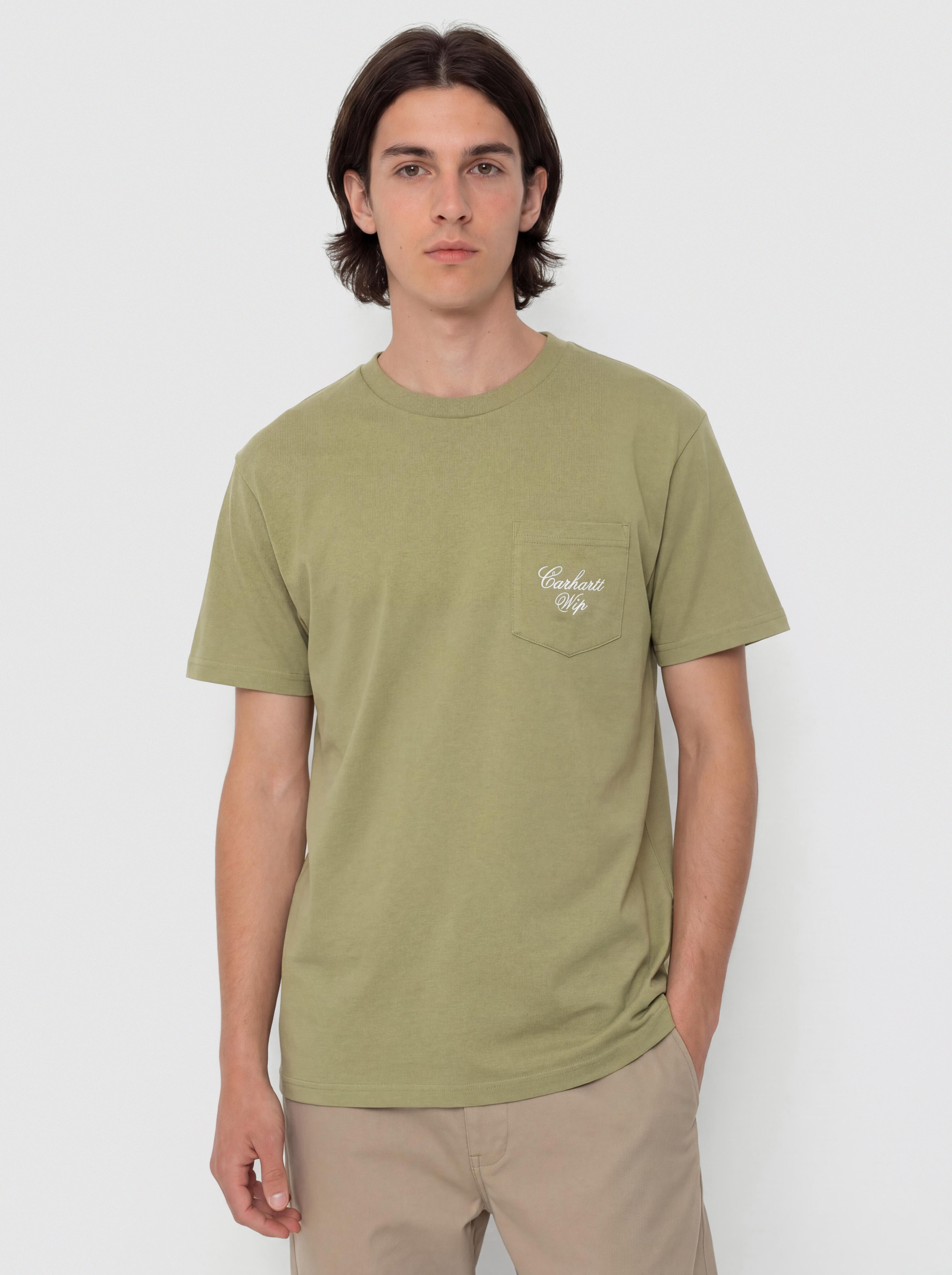 T-shirt Carhartt WIP Longhand Pocket (gentle green/white)