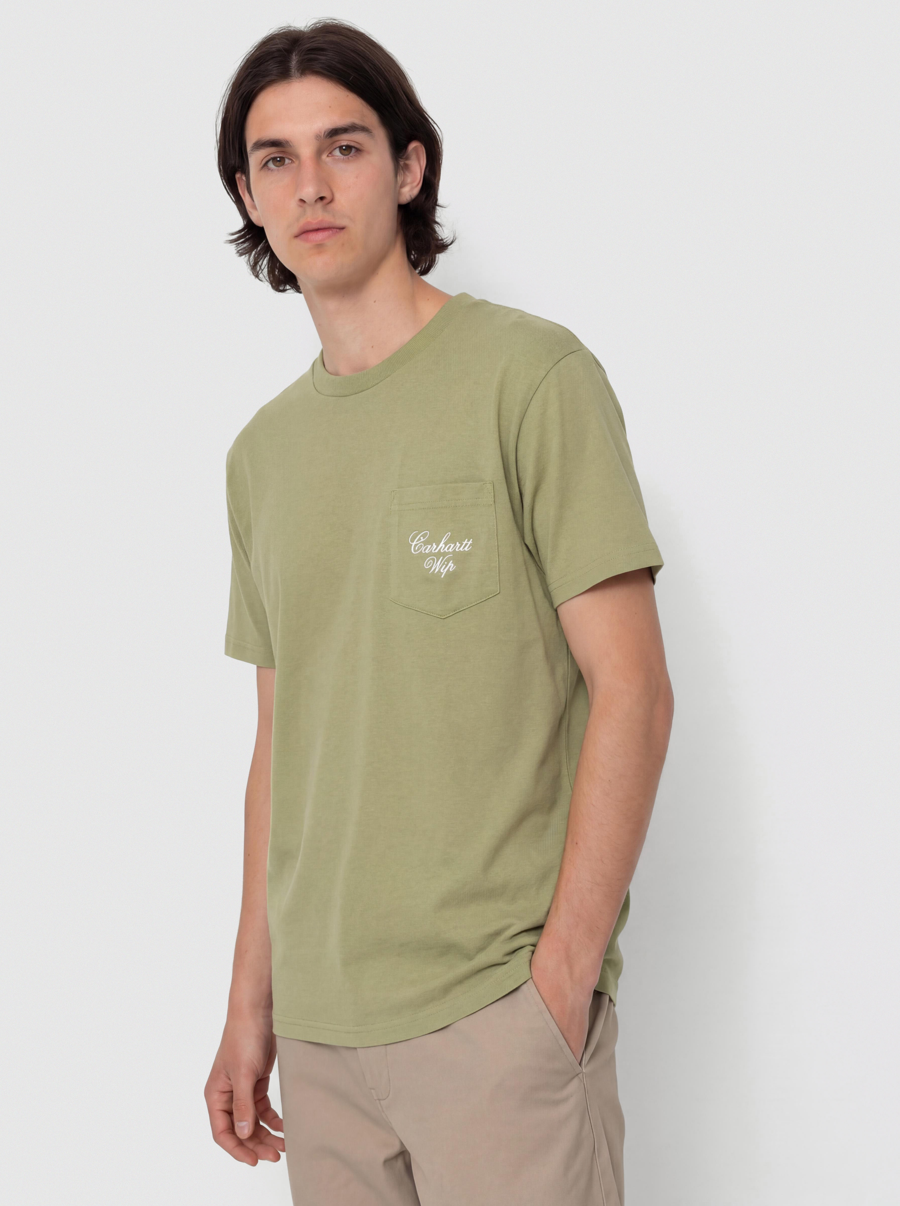 T-shirt Carhartt WIP Longhand Pocket (gentle green/white)