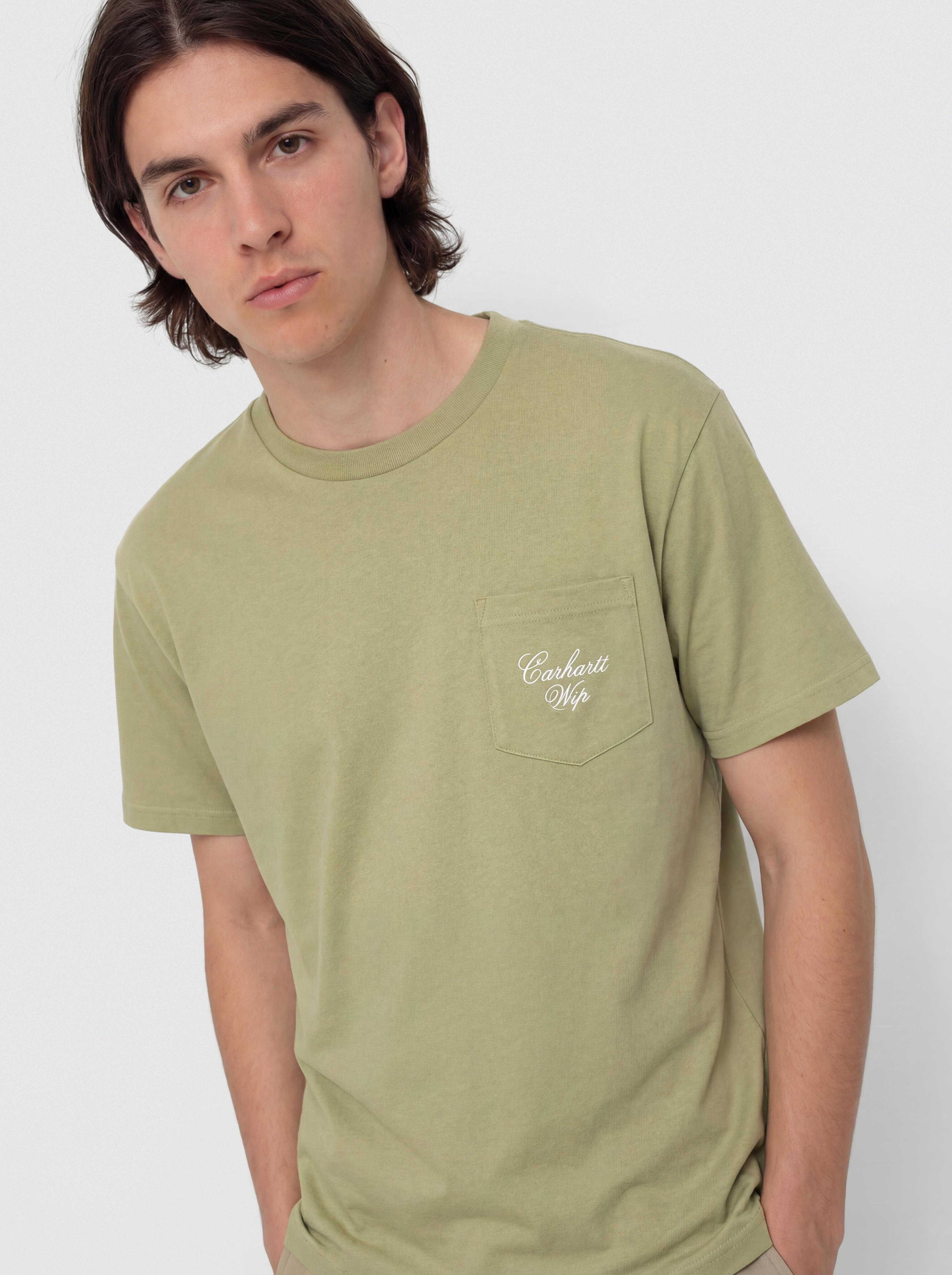 T-shirt Carhartt WIP Longhand Pocket (gentle green/white)