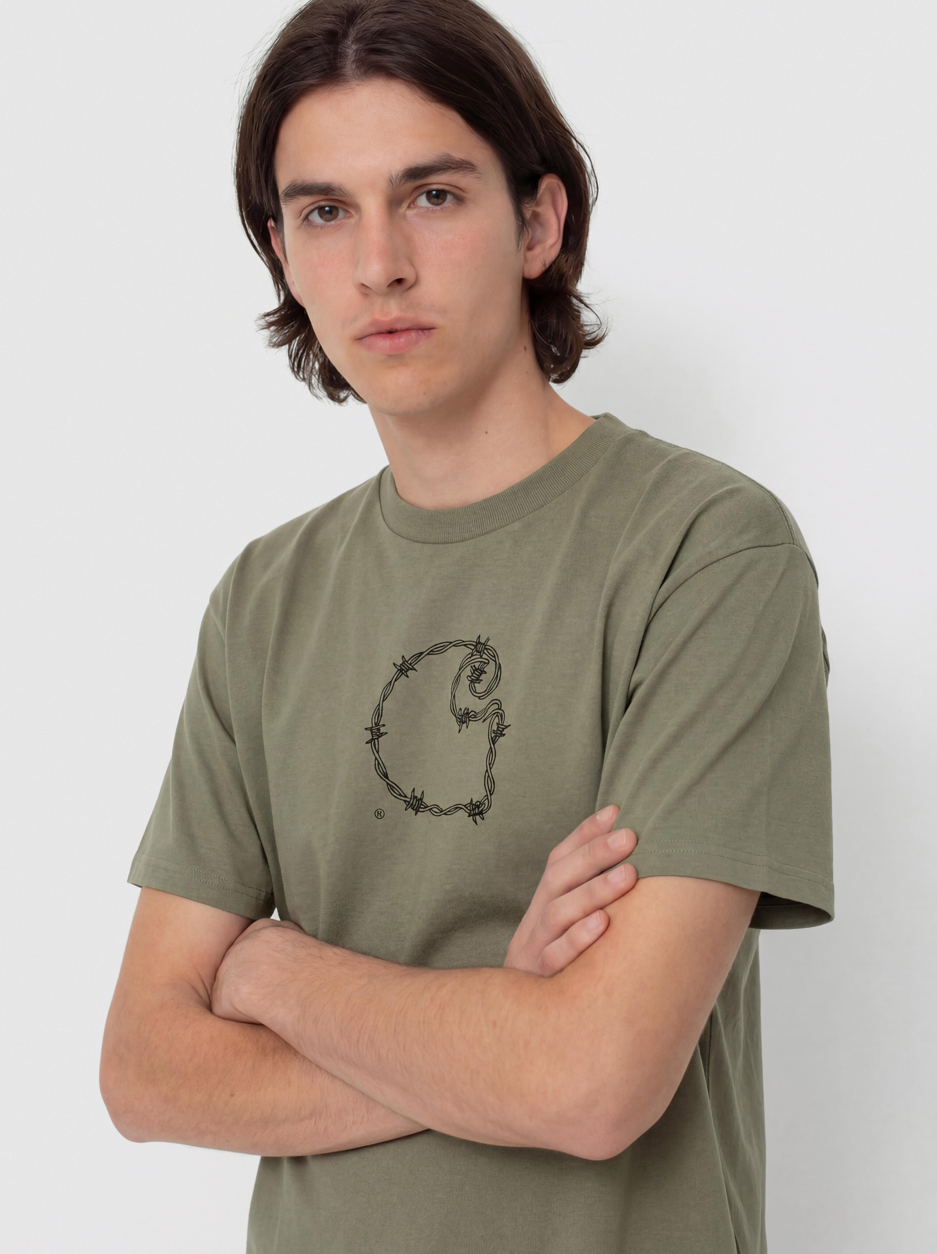 T-shirt Carhartt WIP Barbwire C (dollar green)