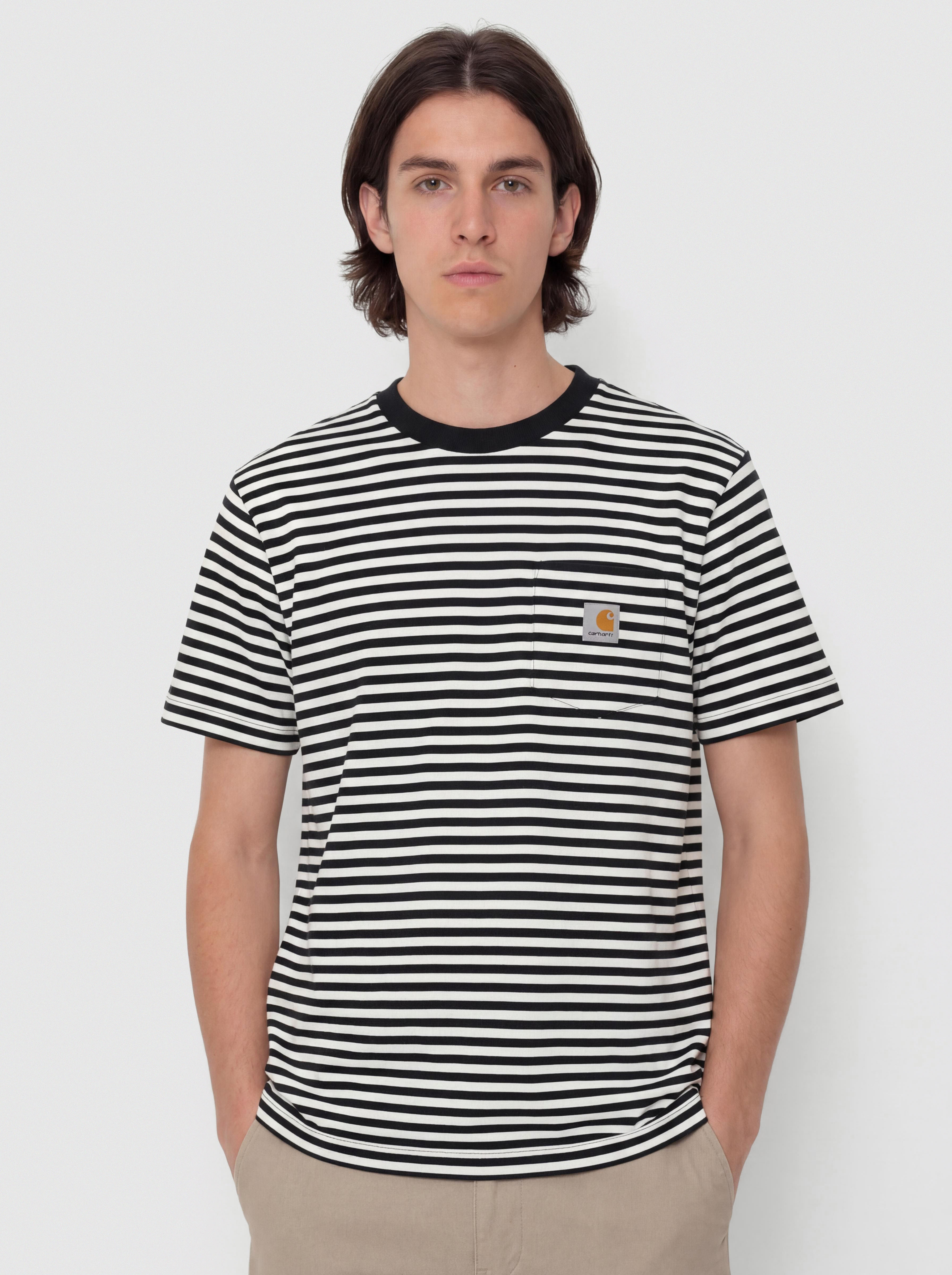 T-shirt Carhartt WIP Ezra Pocket (ezra stripe/black/wax)