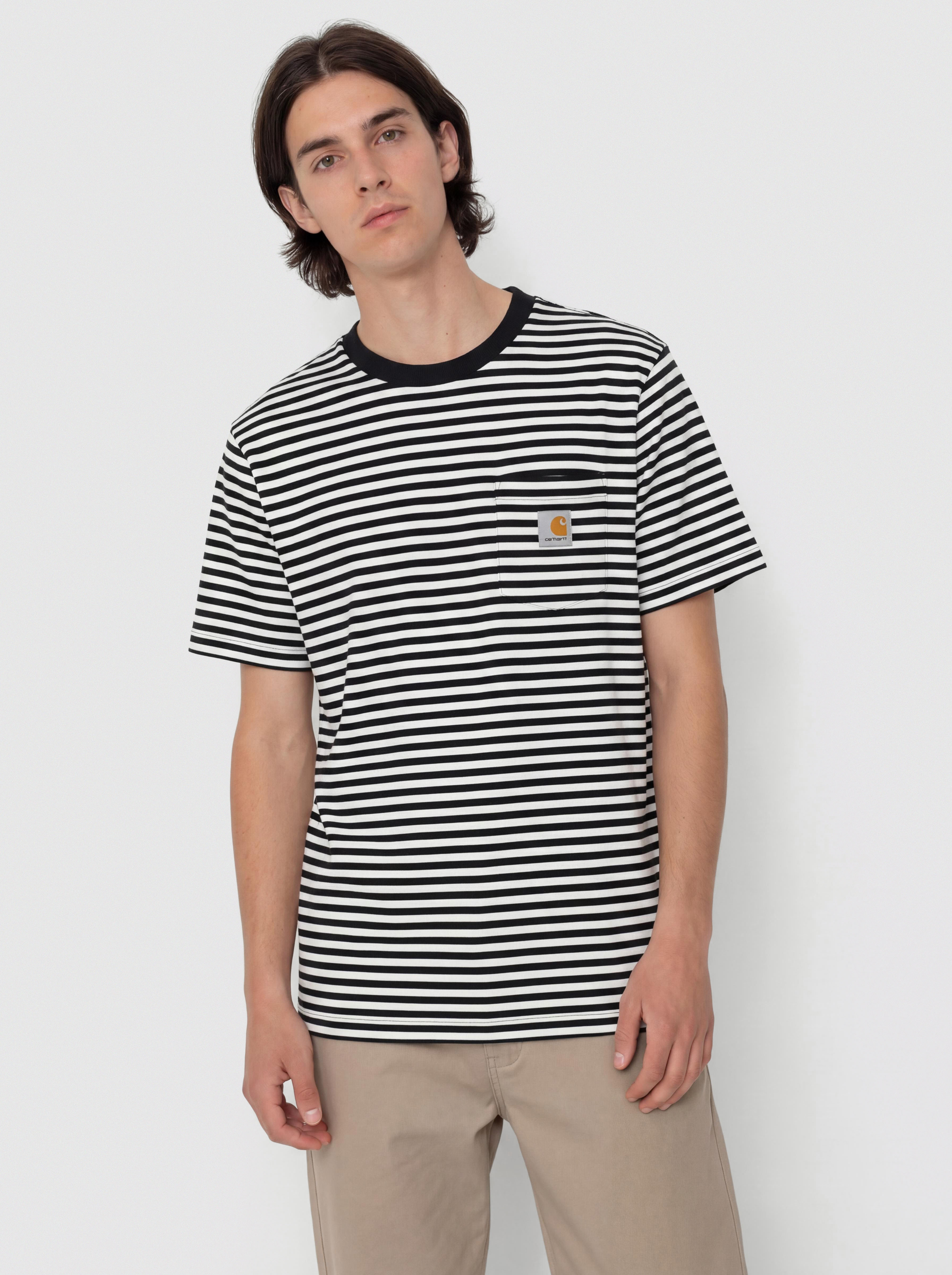 T-shirt Carhartt WIP Ezra Pocket (ezra stripe/black/wax)