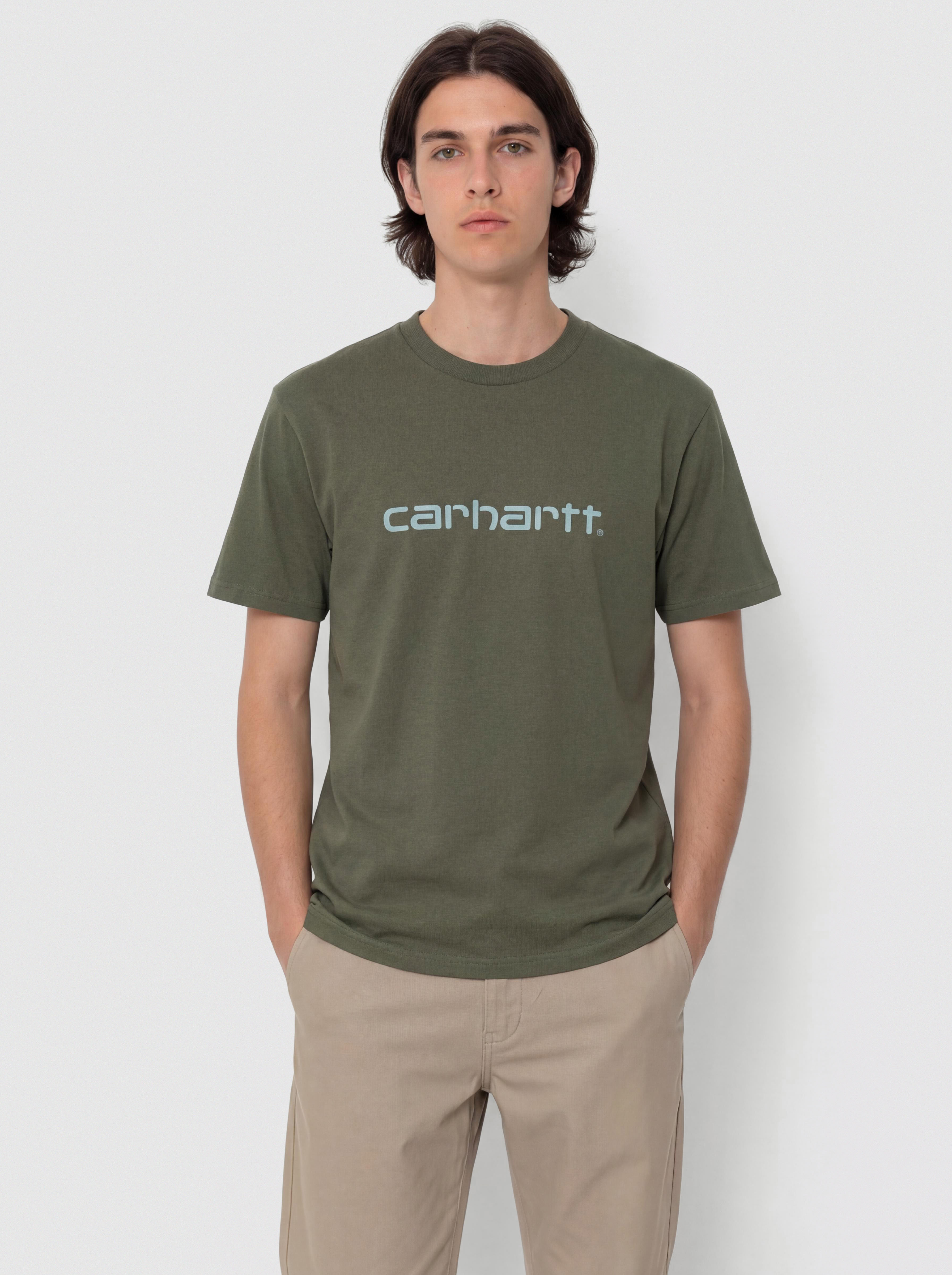 T-shirt Carhartt WIP Script (leaf/tourmaline)