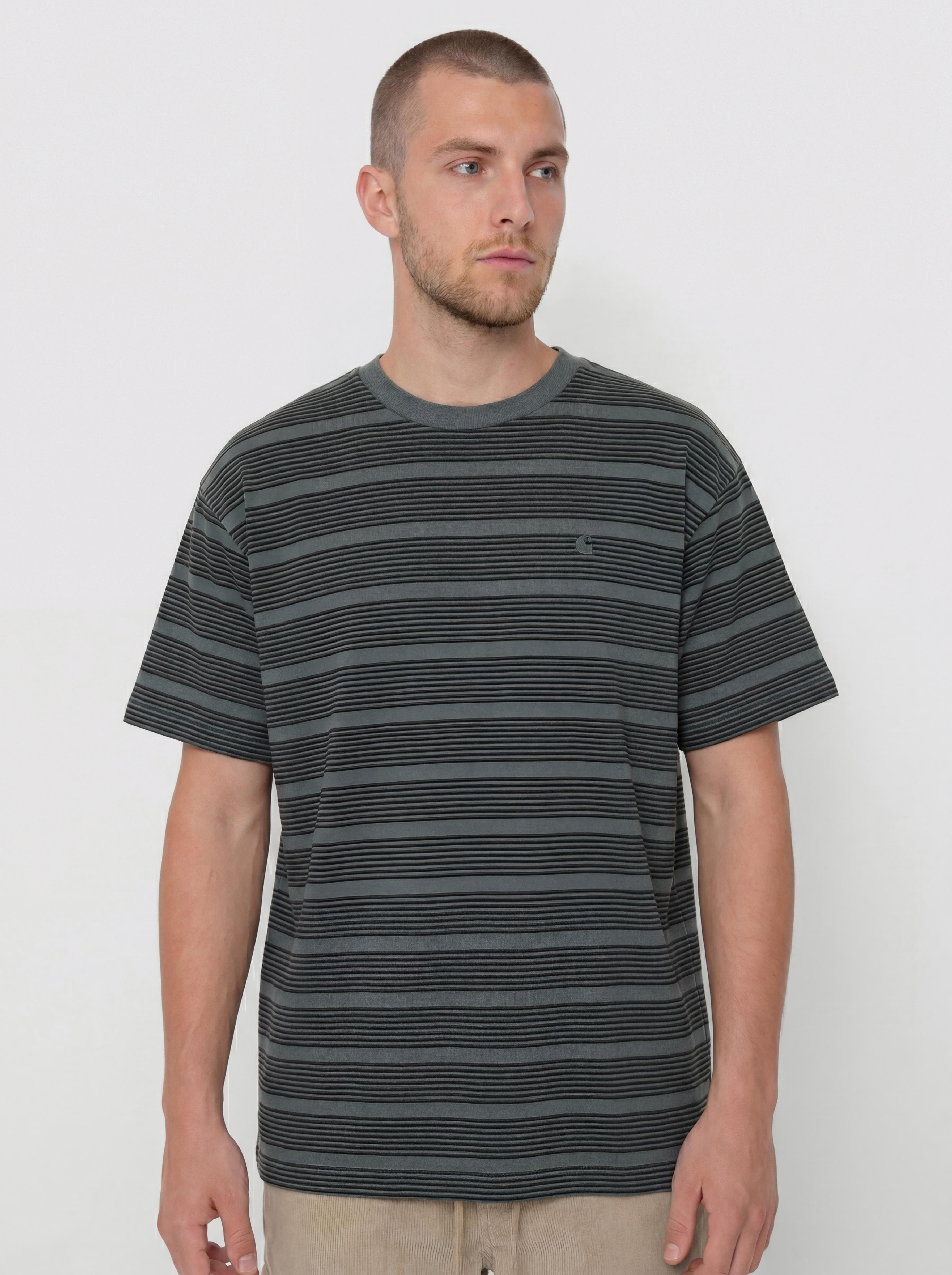 T-shirt Carhartt WIP Hanson (hanson stripe/kale green)