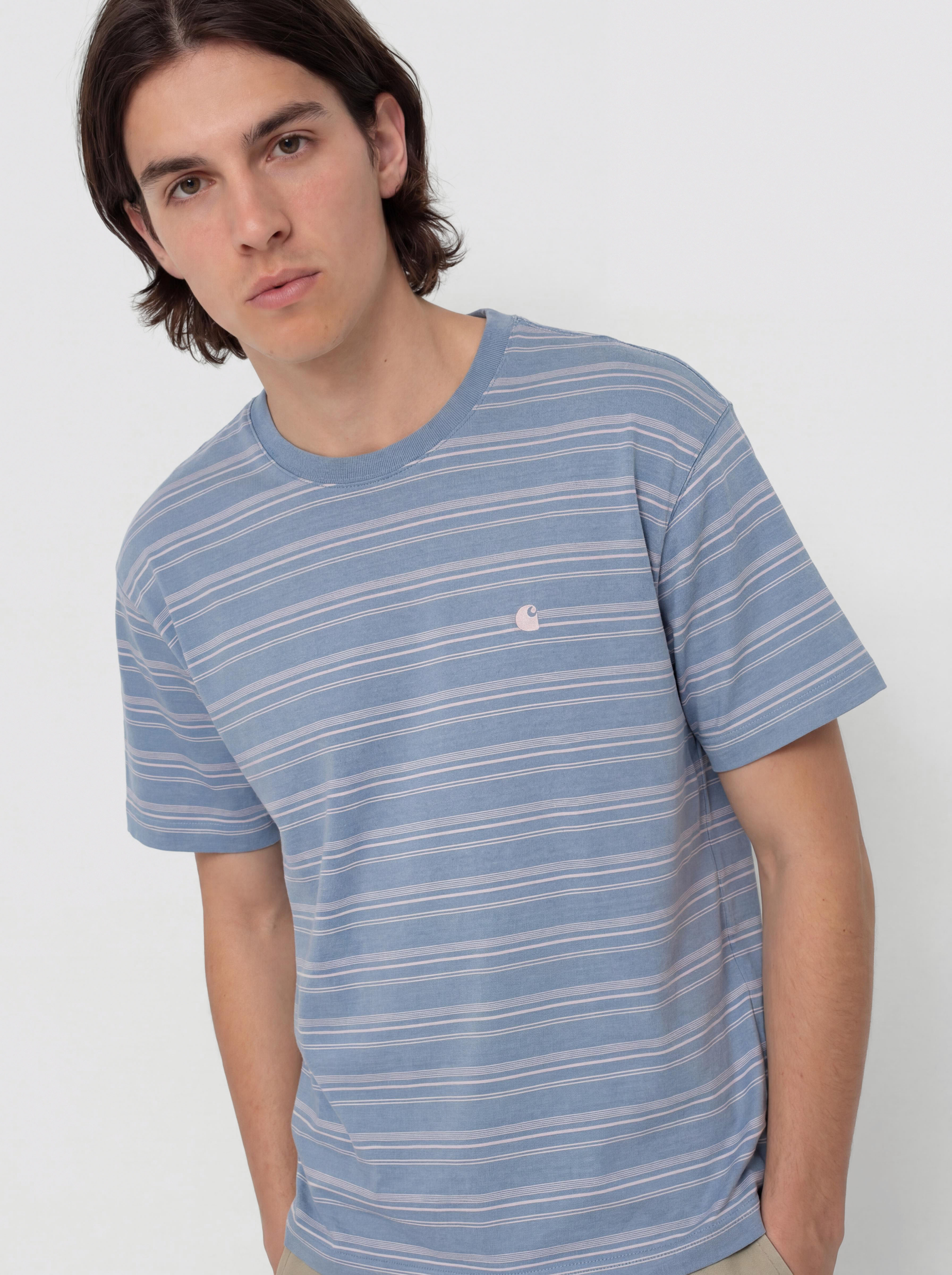 T-shirt Carhartt WIP Brodine (brodine stripe/sorrent/indigo overdyed)
