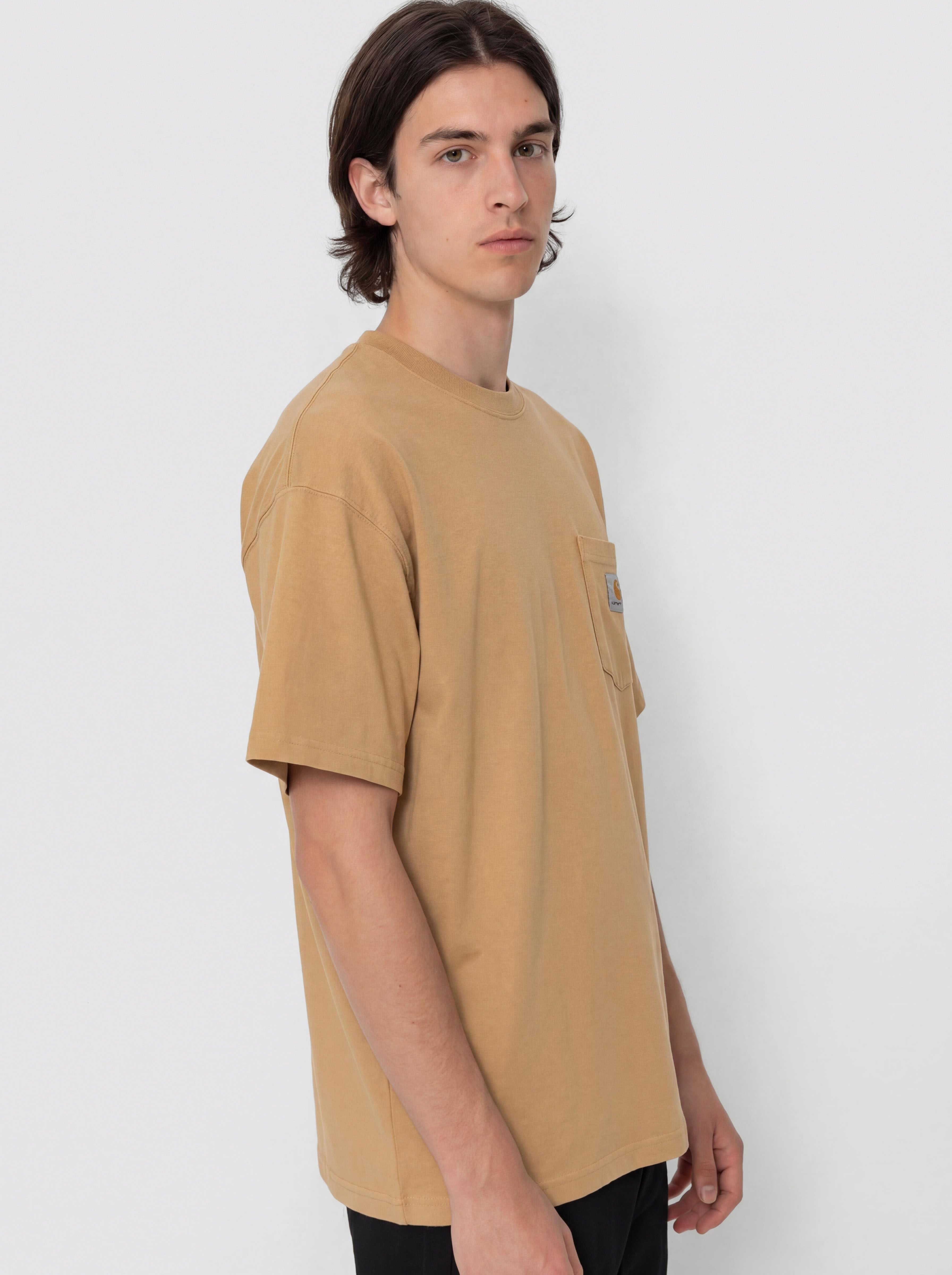 T-shirt Carhartt WIP Hudson Pocket (dusty h brown/chalk wash)