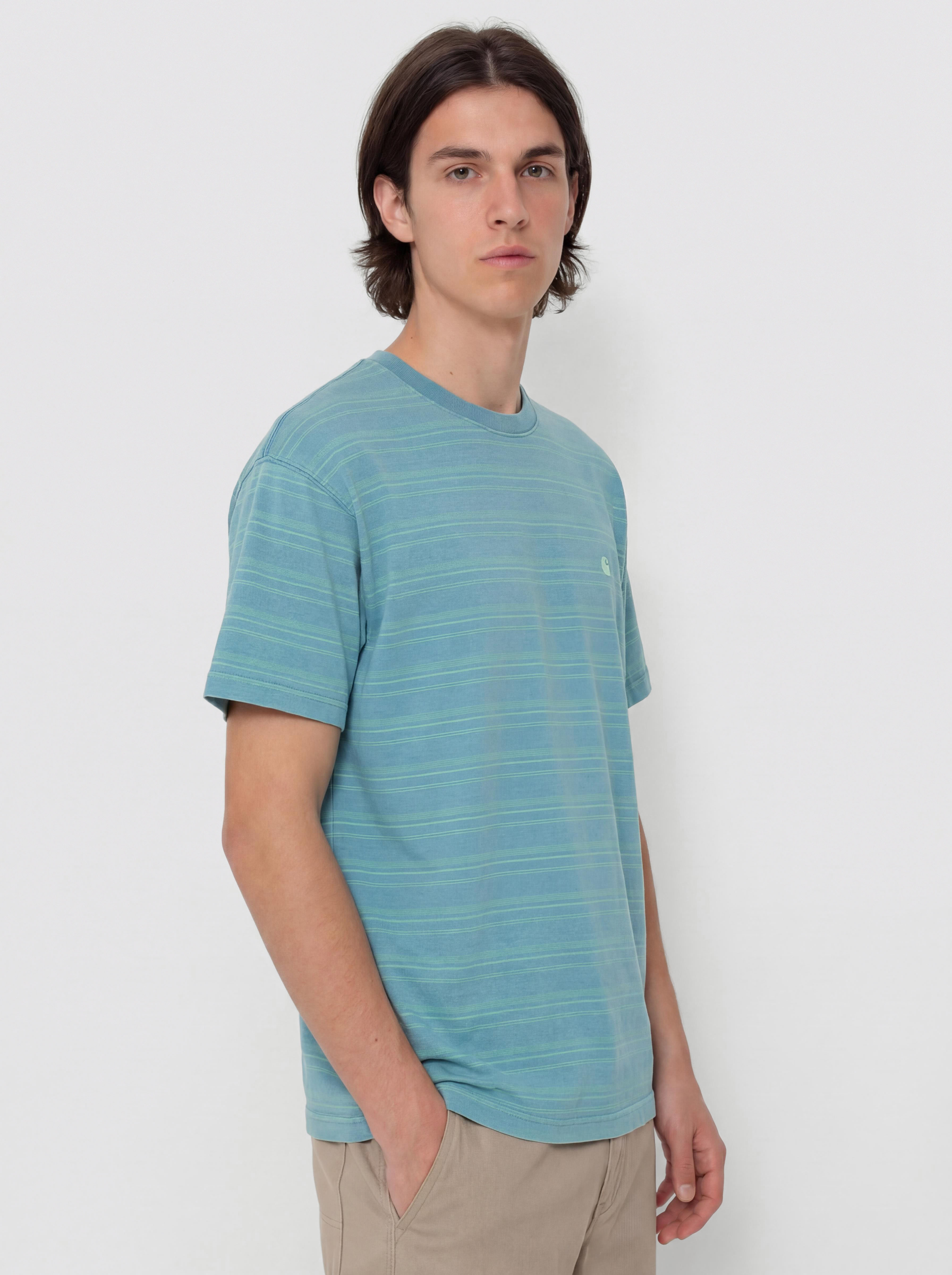 T-shirt Carhartt WIP Brodine (brodine stripe/saguaro/indigo overdyed)