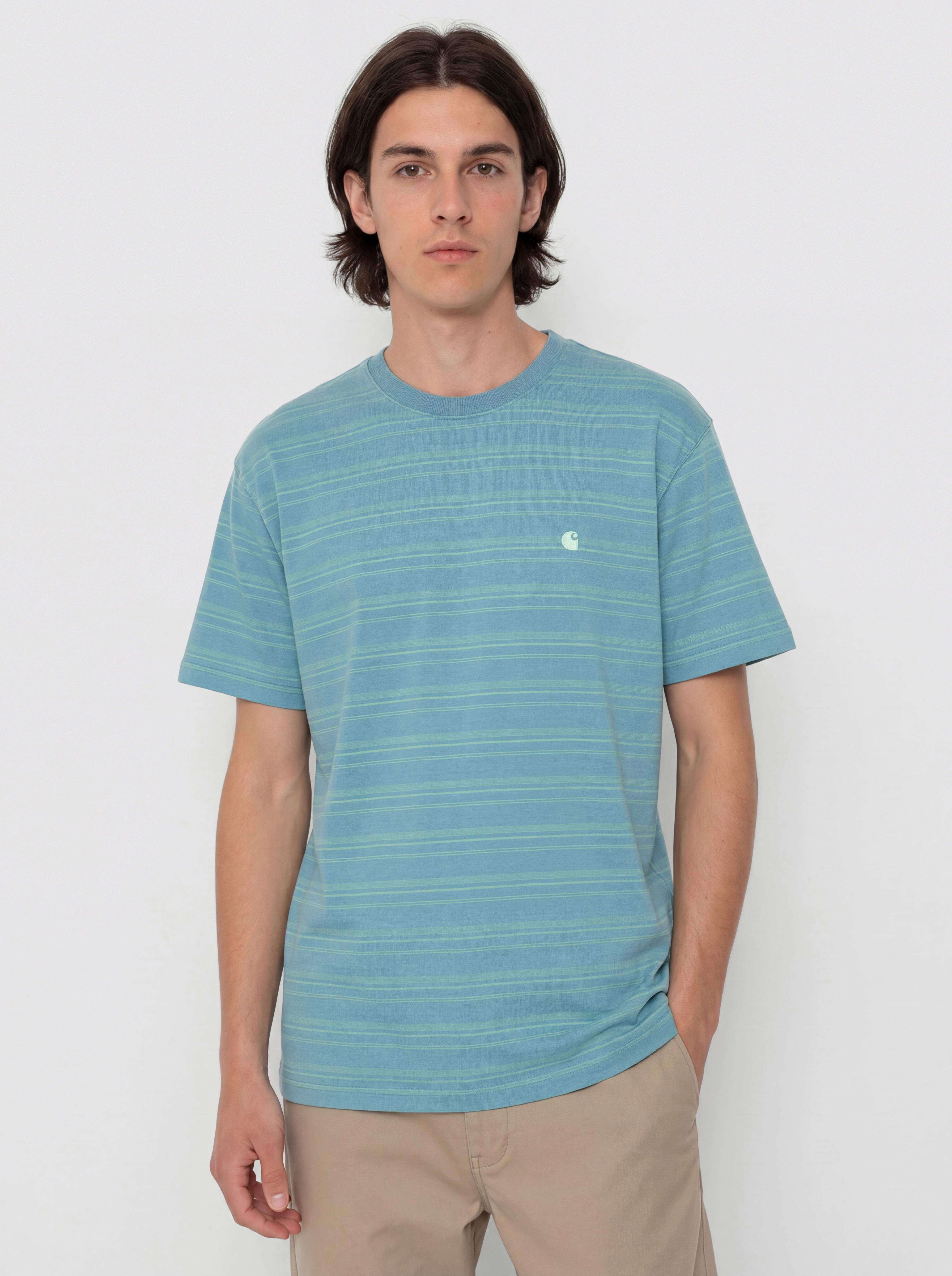 T-shirt Carhartt WIP Brodine (brodine stripe/saguaro/indigo overdyed)