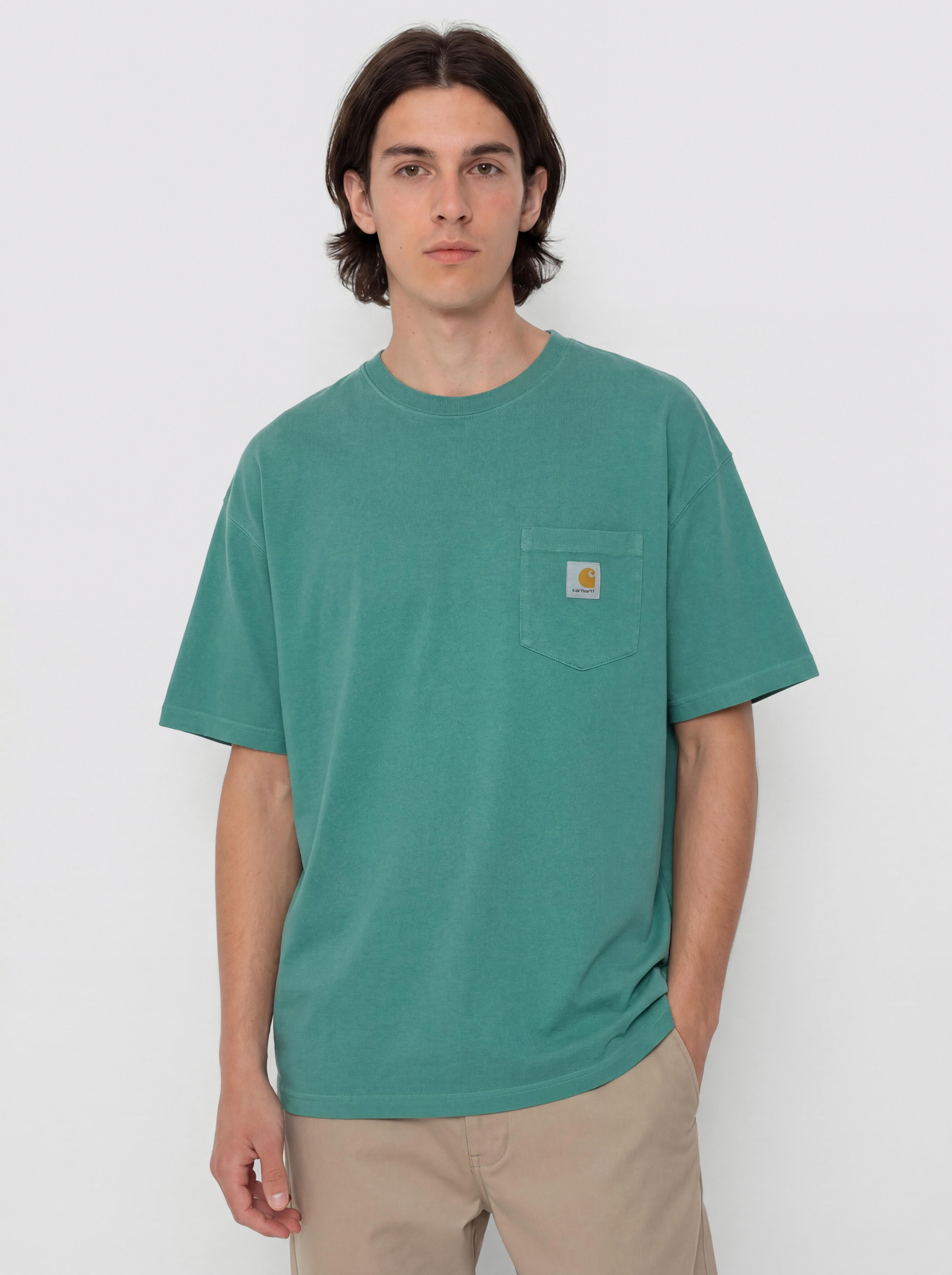 T-shirt Carhartt WIP Hudson Pocket (saguaro/chalk wash)