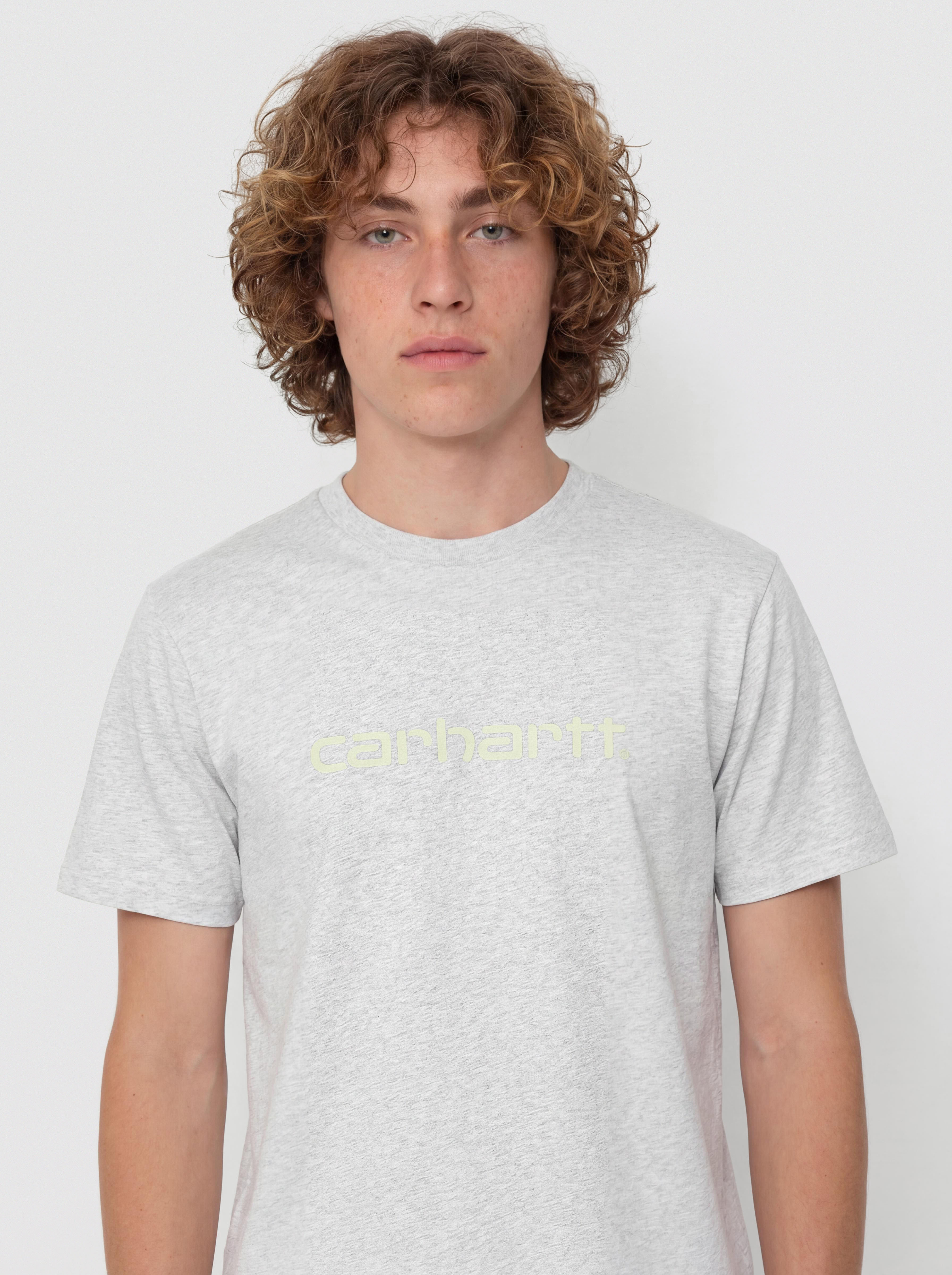 T-shirt Carhartt WIP Script (ash heather/air green)