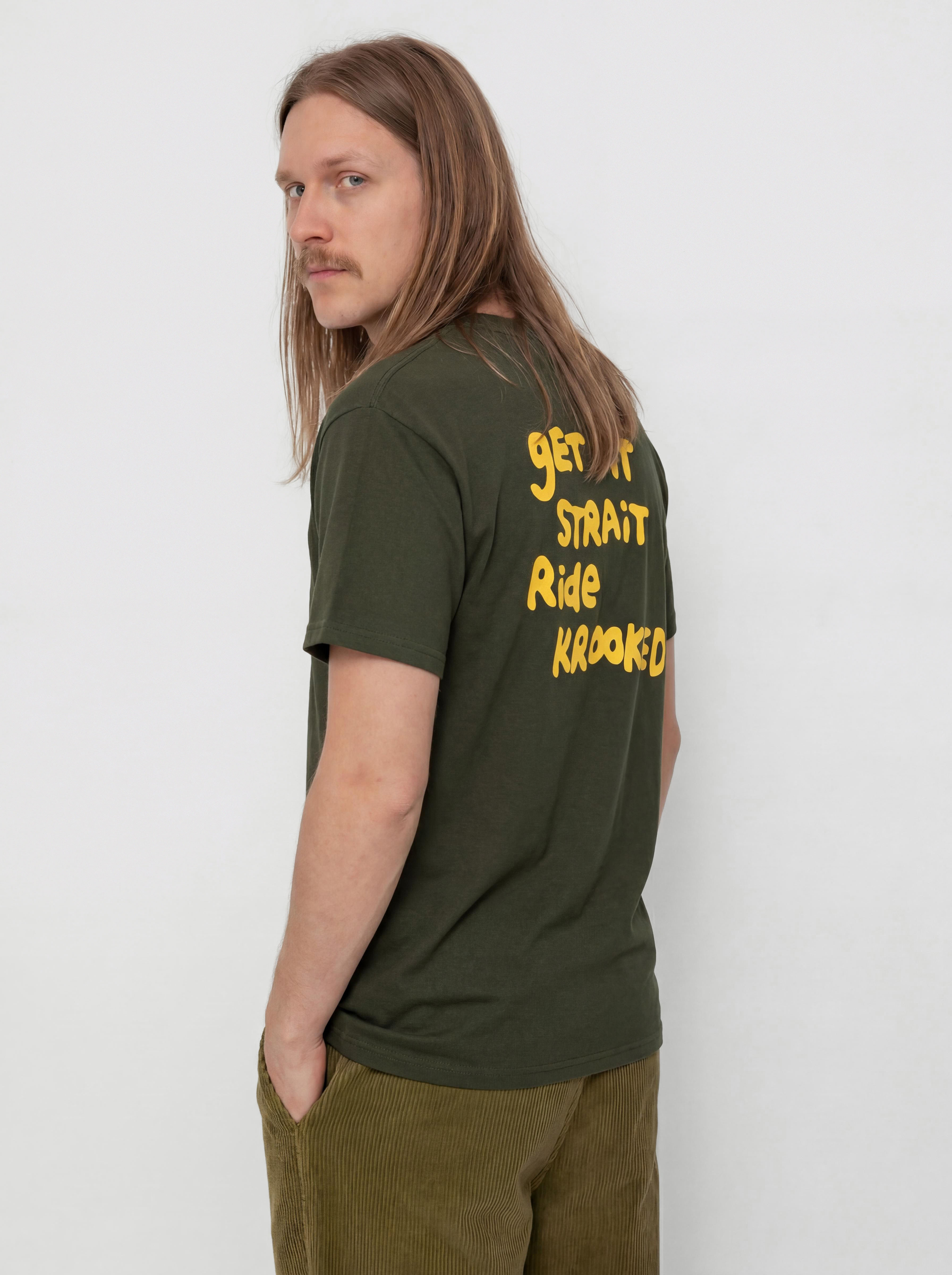 T-shirt Krooked Street Eyes (forest green/gold)