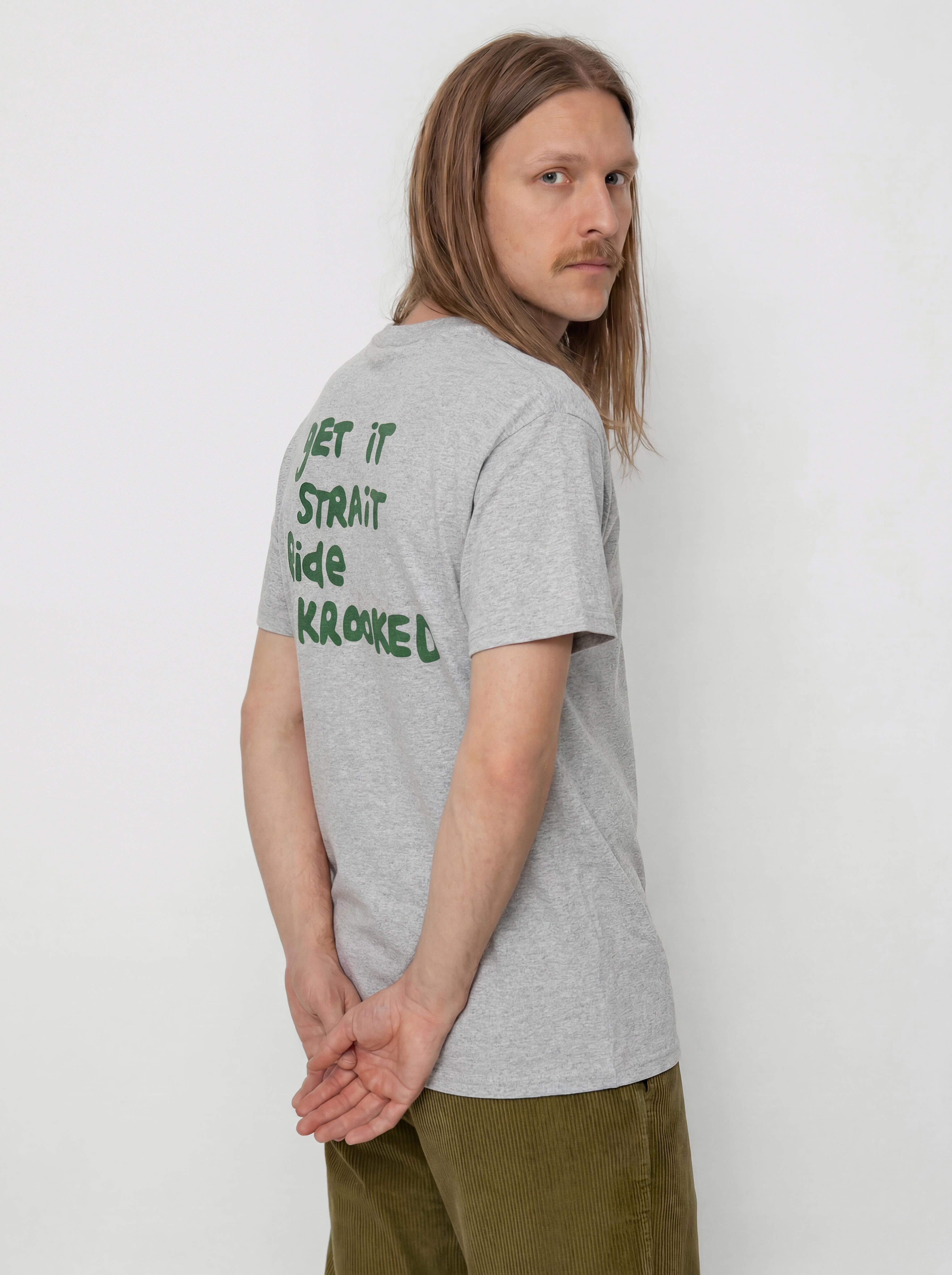 T-shirt Krooked Pocket Eyes (heather grey)