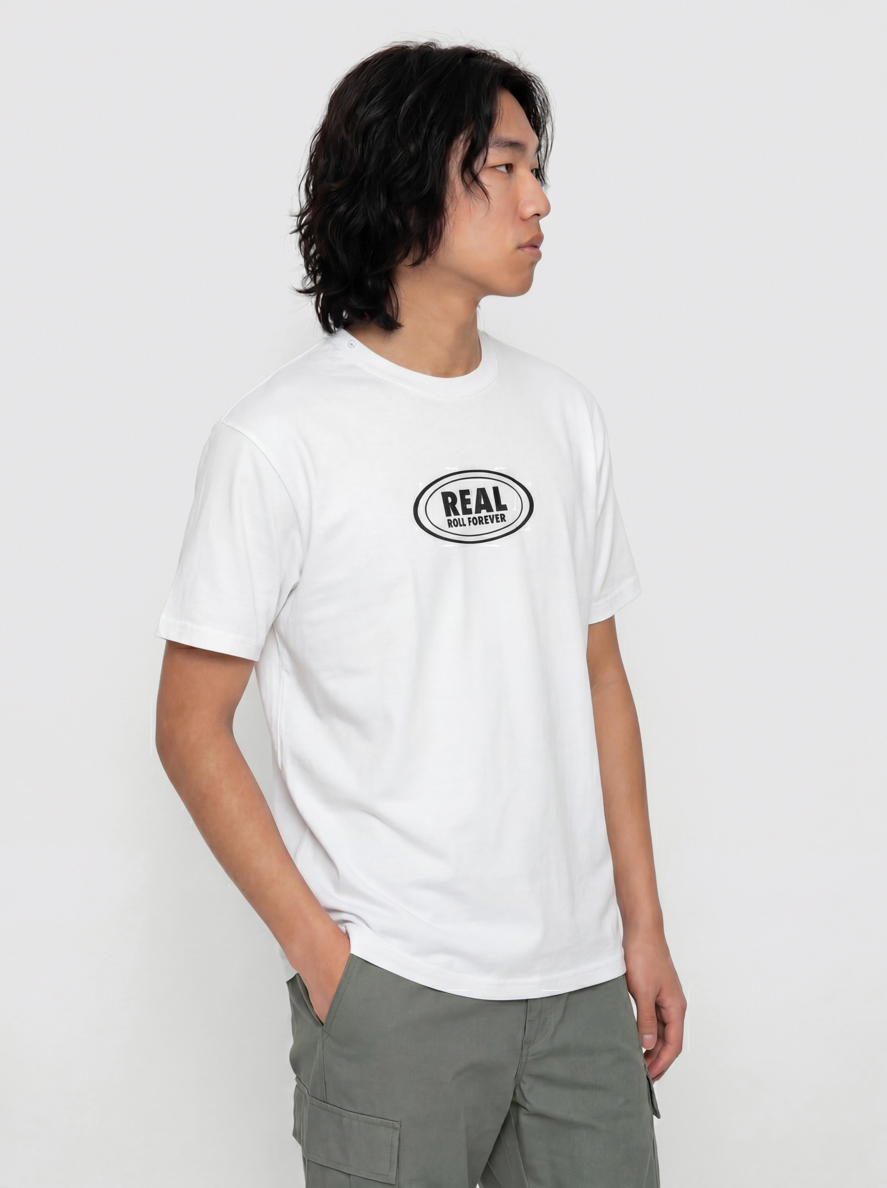 T-shirt Real Roll Forever (white w/black print)