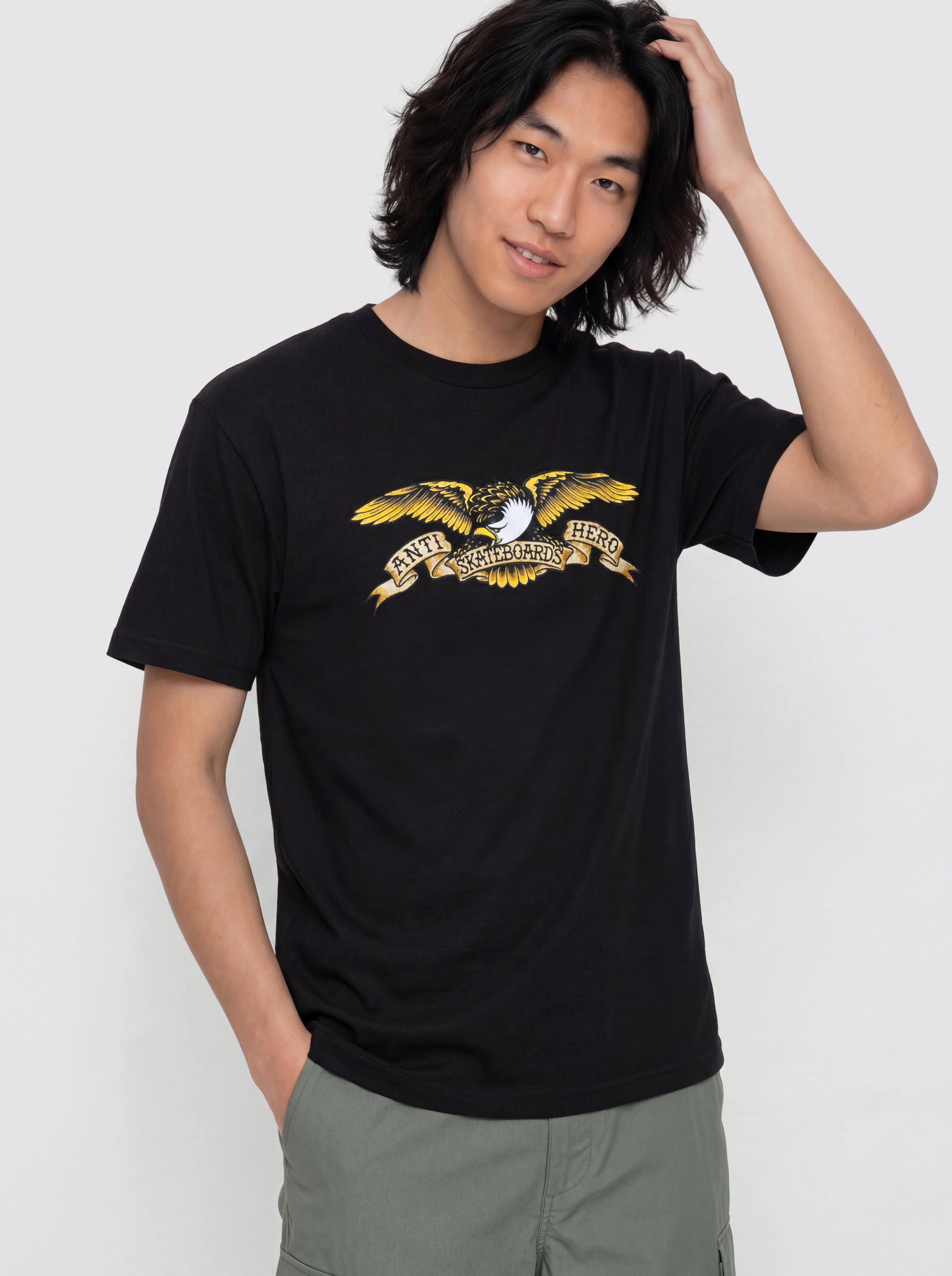 T-shirt Antihero Eagle (black w/black multi color print)