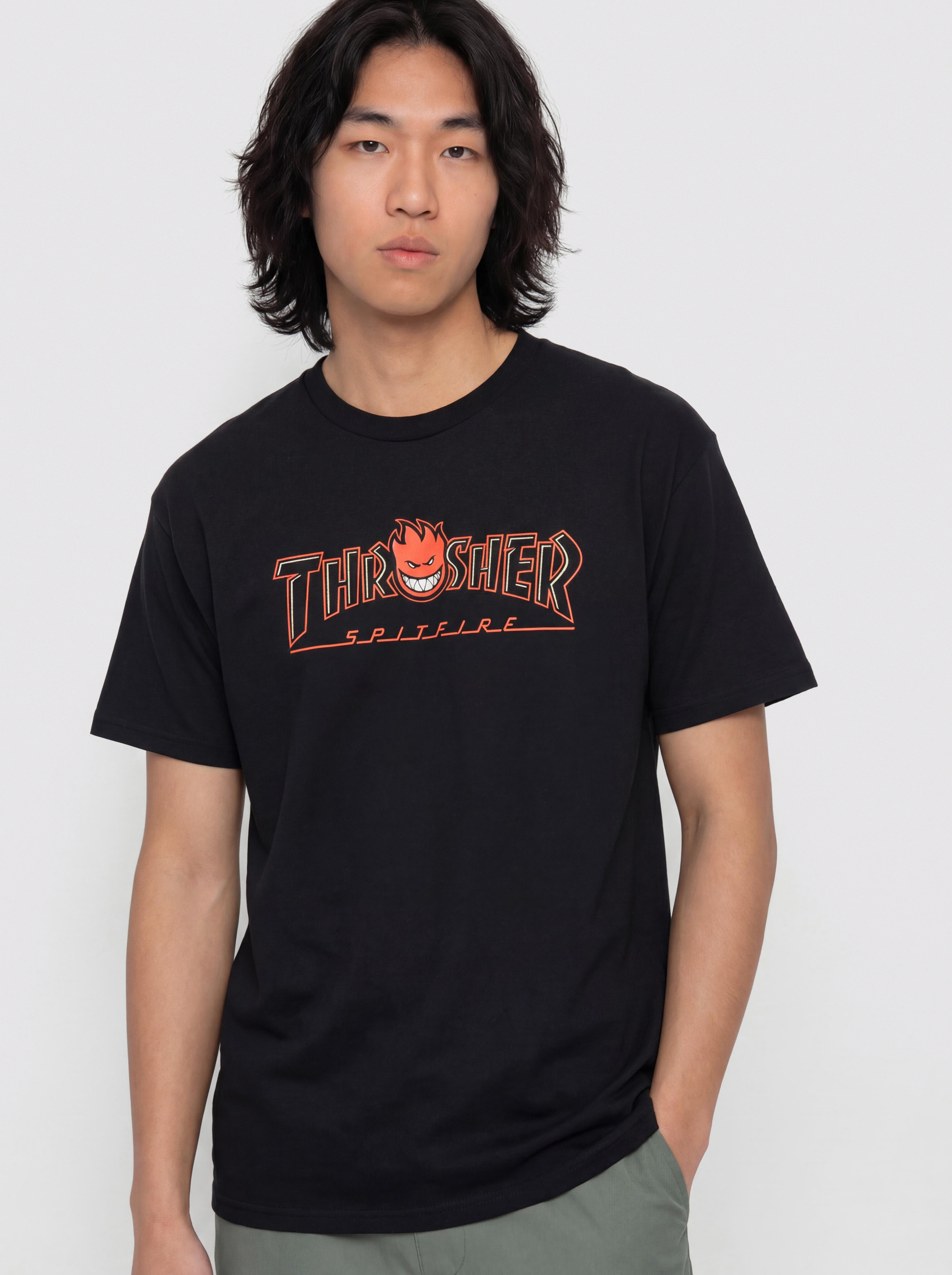 T-shirt Thrasher x Spitfire Big Head Outline (black)