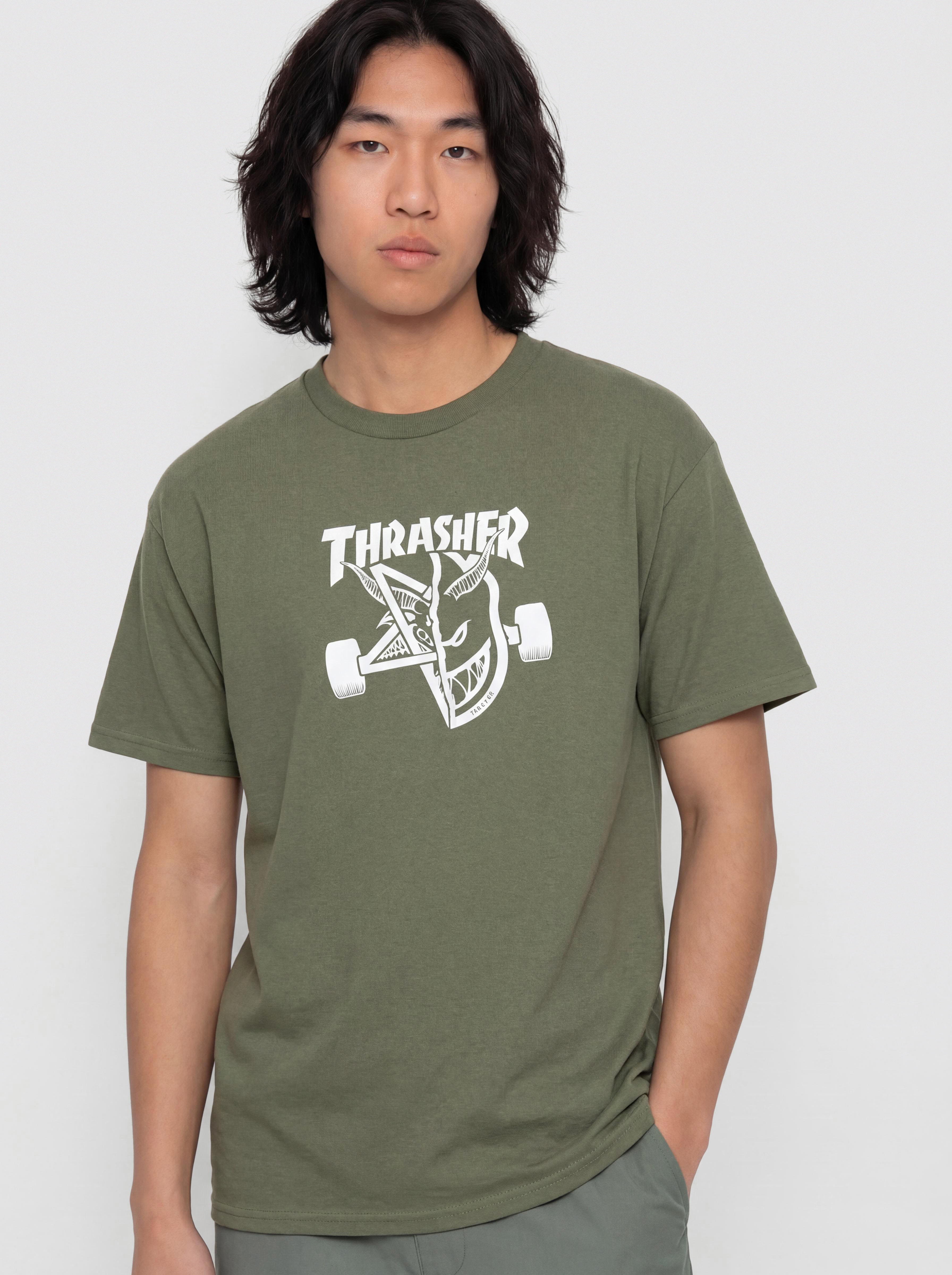 T-shirt Thrasher x Spitfire Thrash & Burn (military green)